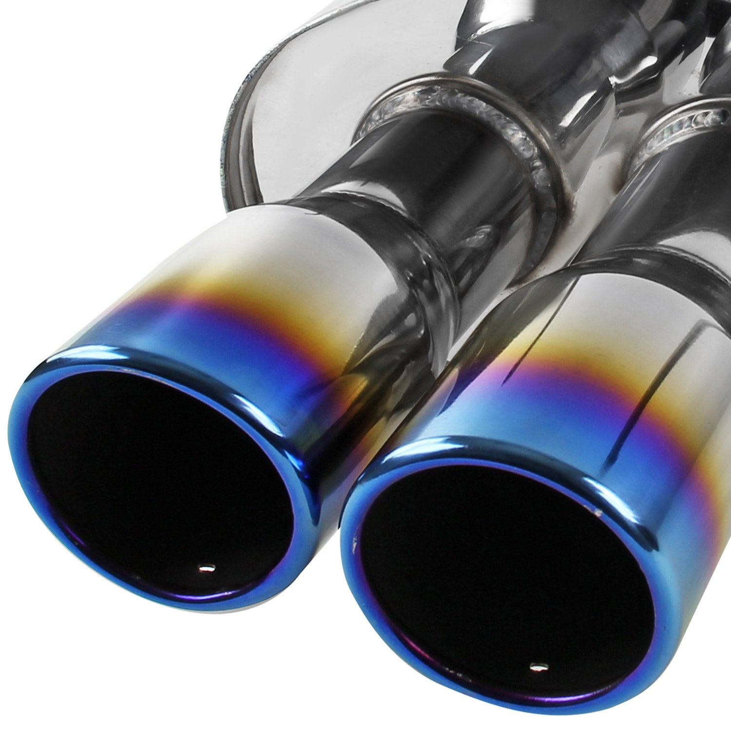 2008-2014 Subaru Impreza WRX STI Sedan Dual Catback Exhaust Burnt Quad Tip