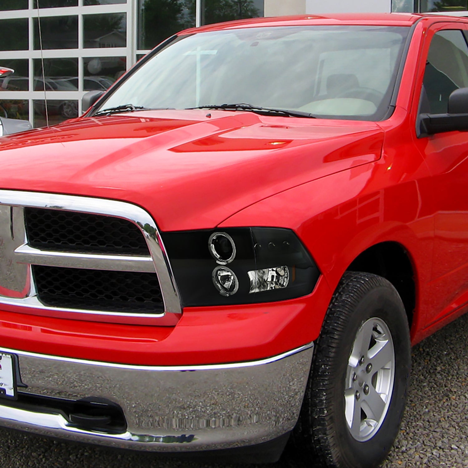 2009-2018 Dodge RAM 1500 / RAM 2500 3500 Dual Halo Headlights Matte Black