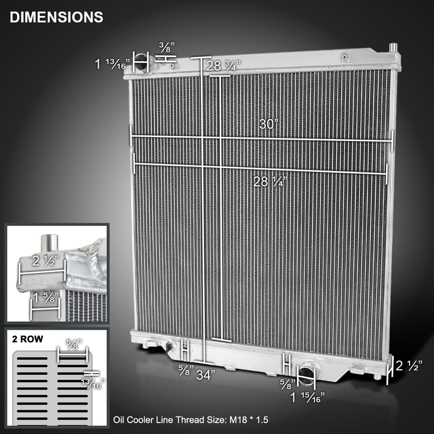 2003-2007 Ford F250/350/450 /03-2005 Excursion 6.0L Diesel 2Row Cooling Radiator