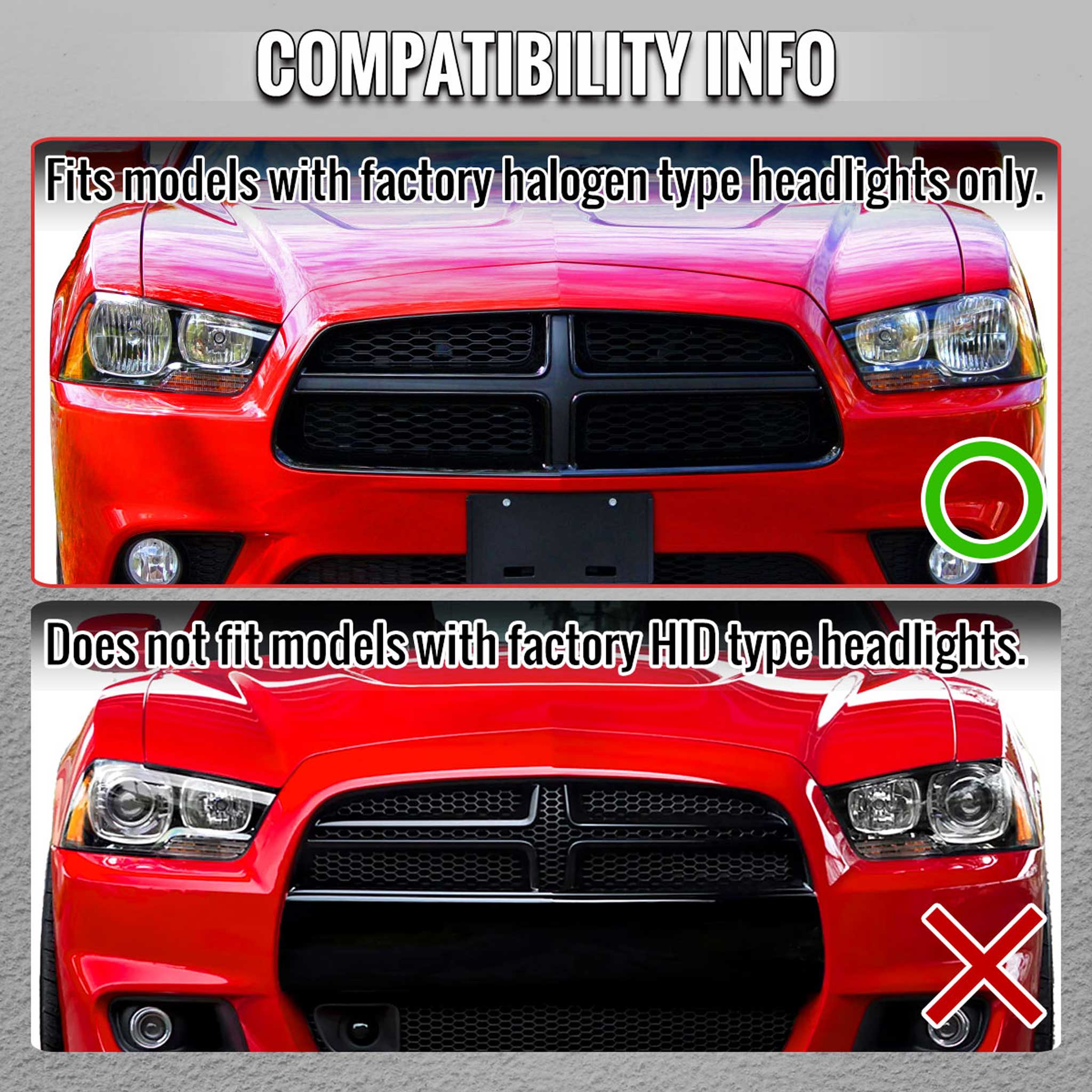 For Dodge Charger 2011-2014 Headlights LED DRL Light Strip Turn Signal Side Marker Black Housing Clear Lens
