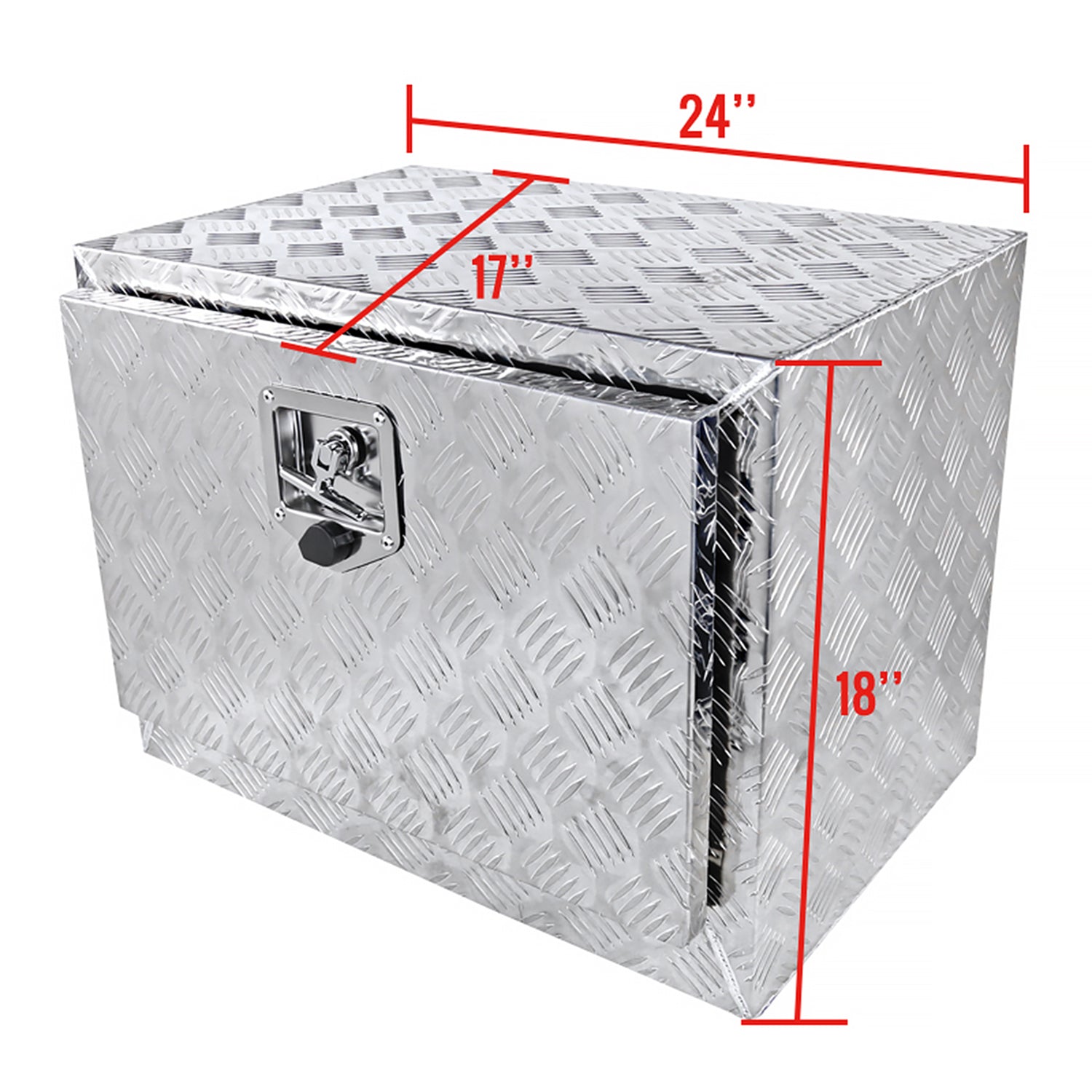 Universal 24" Heavy Duty Underbody Truck Tool Box w/ T-Handle Latch Lock & Keys
