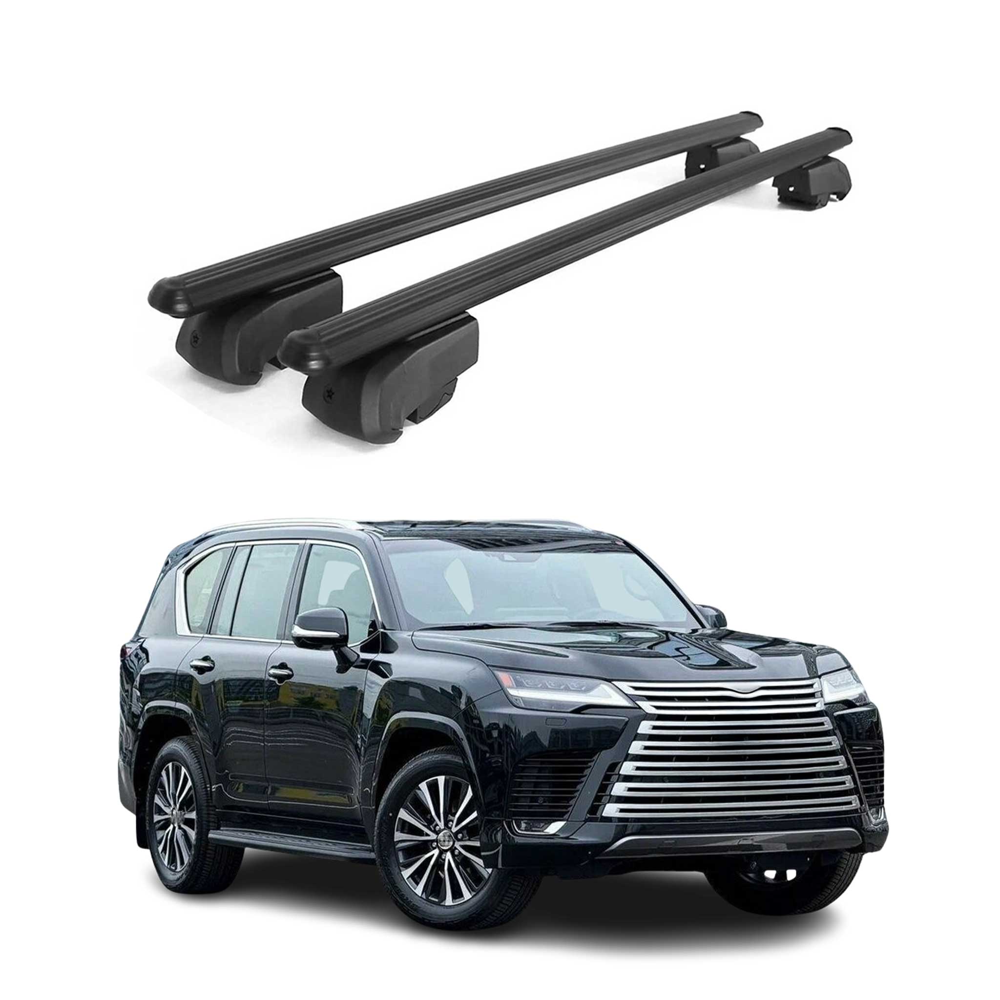 2022-2026 Lexus LX 600 Roof Rack Cross Bars Luggage Carrier Alu Black 2x