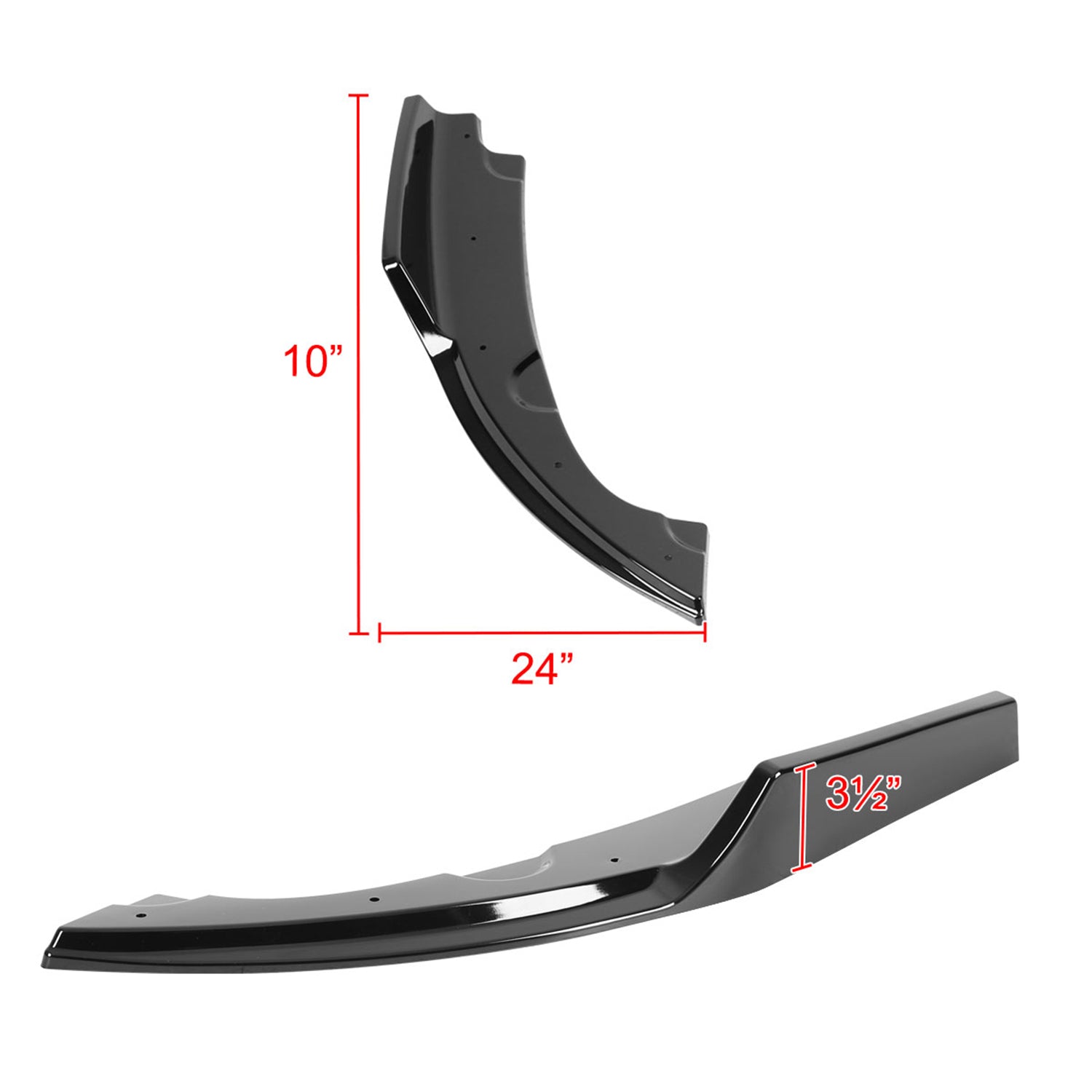 2016-2020 Honda Civic Sedan Glossy Black Rear Bumper Lip Diffuser Set