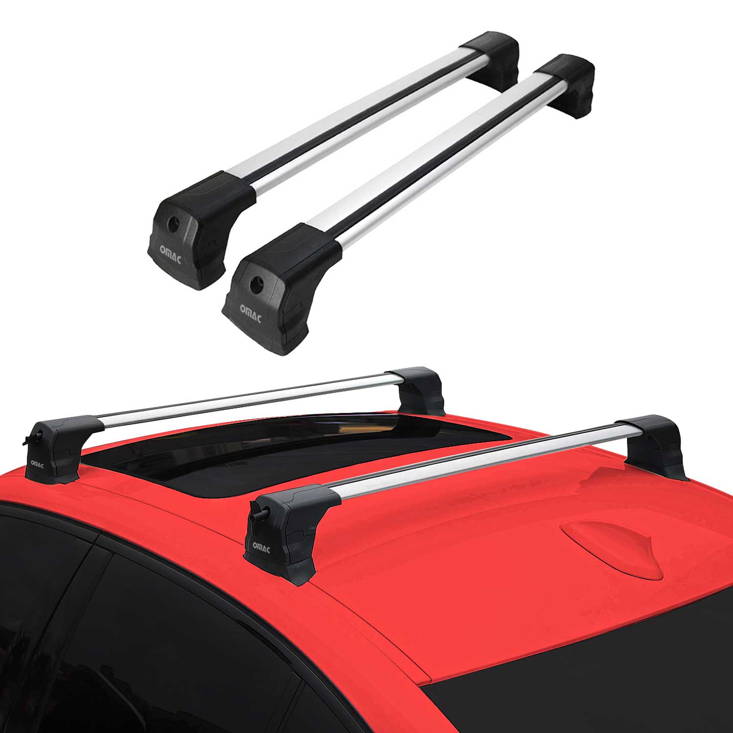 2014-2021 BMW 2 Series F22 Coupe Roof Rack Cross Bars Silver