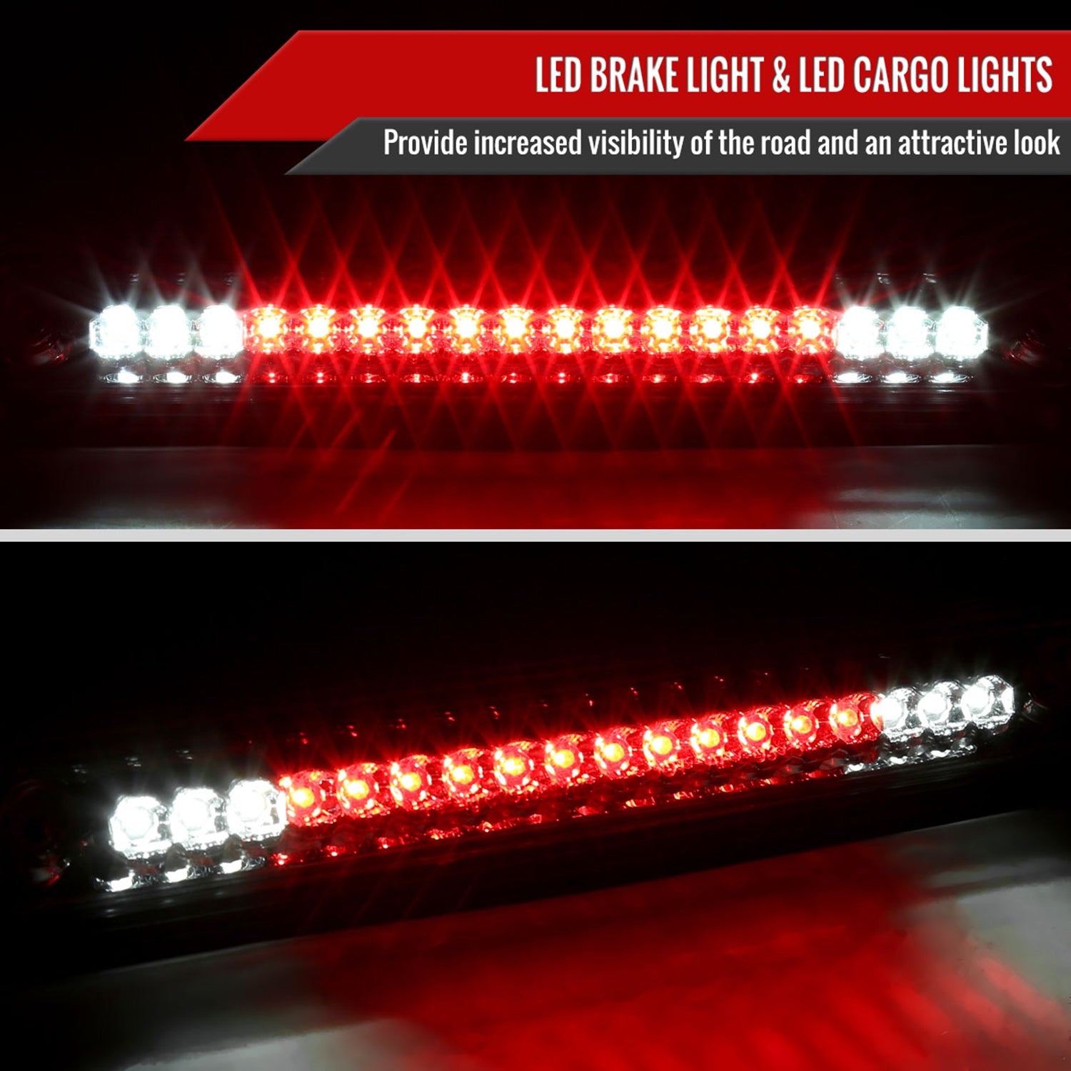 1994-2000 Chevy GMC C/K 1500/2500/3500 LED 3rd Brake Tail Light Chrome/Smoke