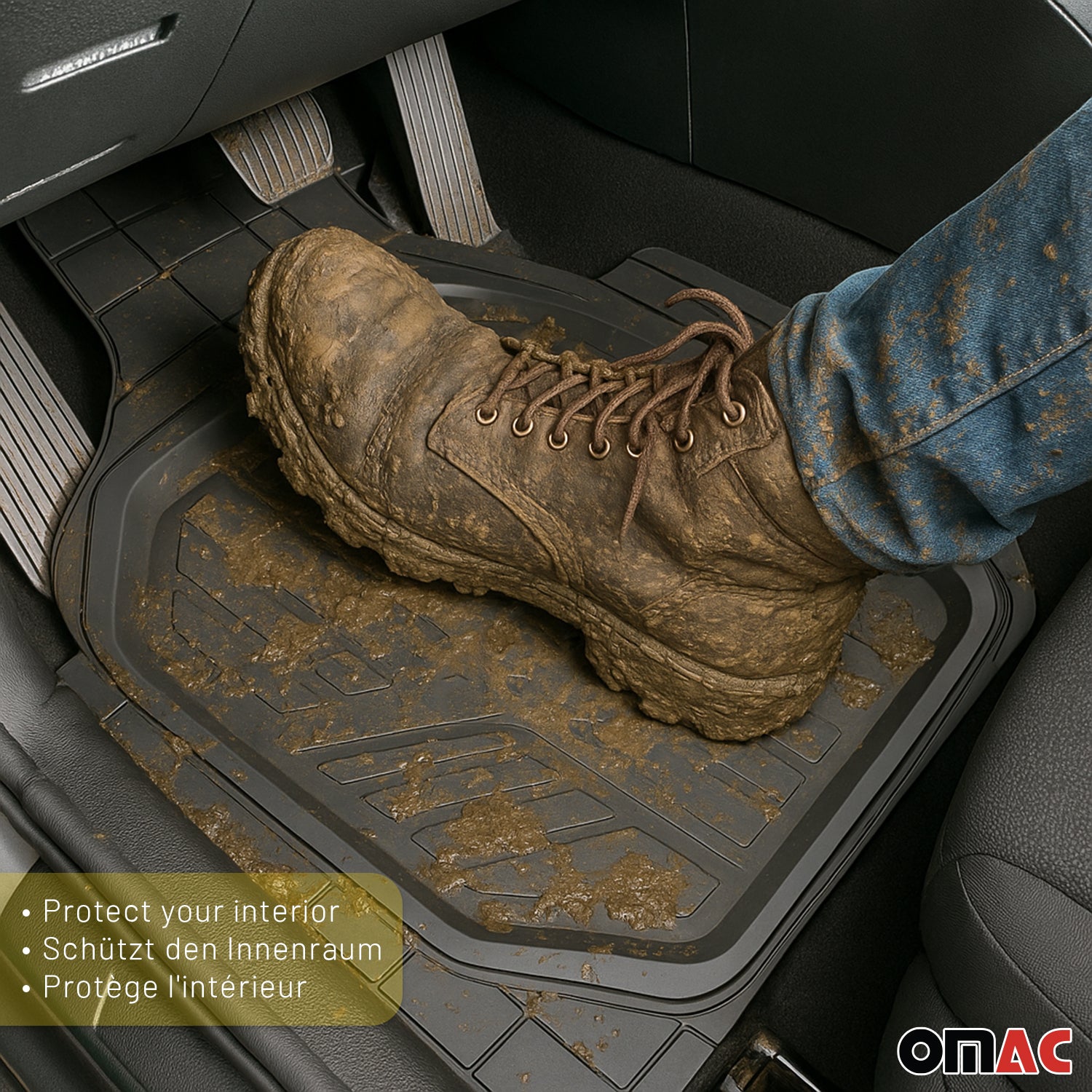 Nissan Rogue Semi-Custom fit Floor Mats Liner All Weather 3D Black Waterproof 4Pcs