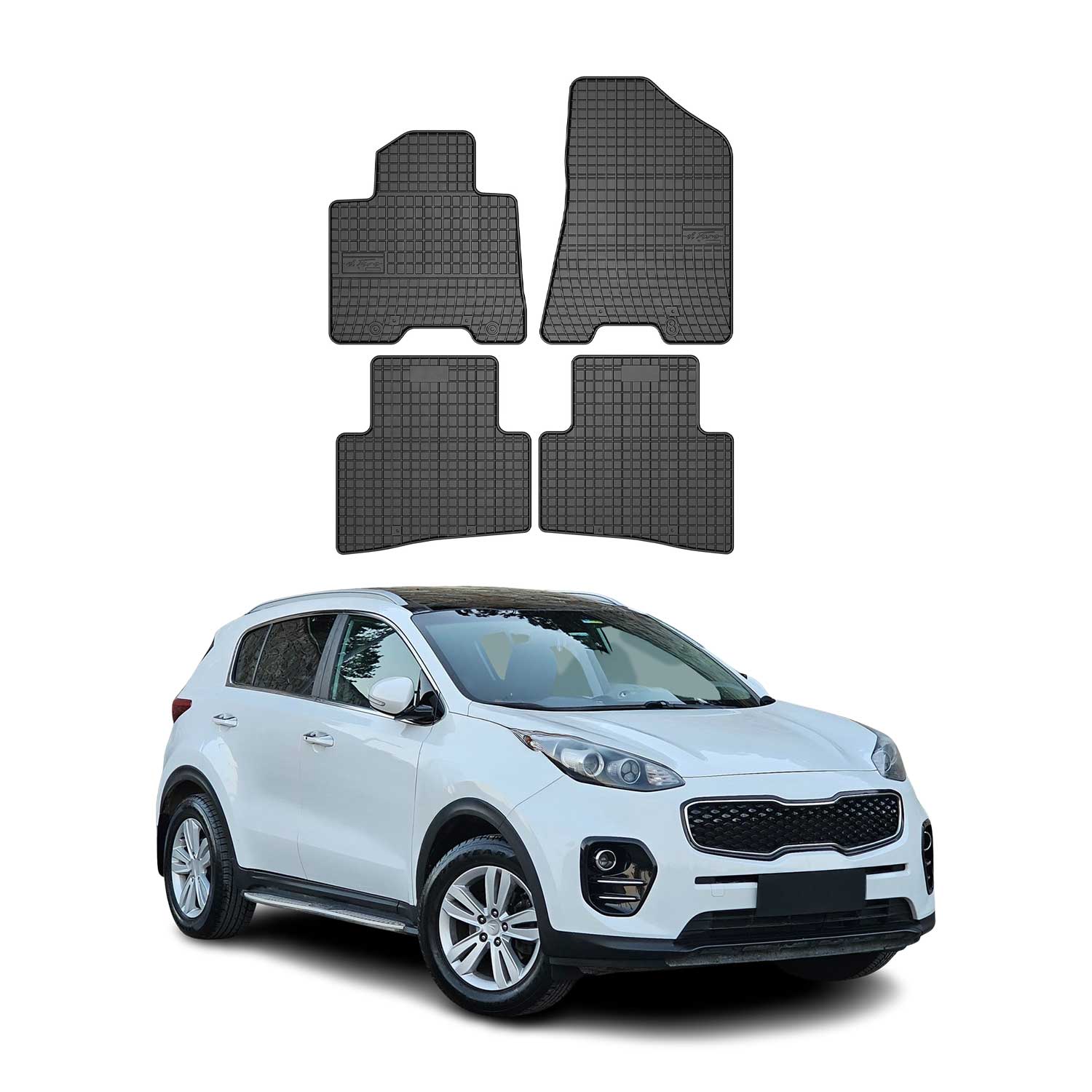 2017-2019 Kia Sportage Floor Mats Liners Full Set All Weather Rubber Black