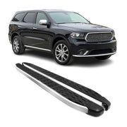 2011-2026 Dodge Durango Running Board Side Steps Nerf Bar Silver Black 2 Pcs