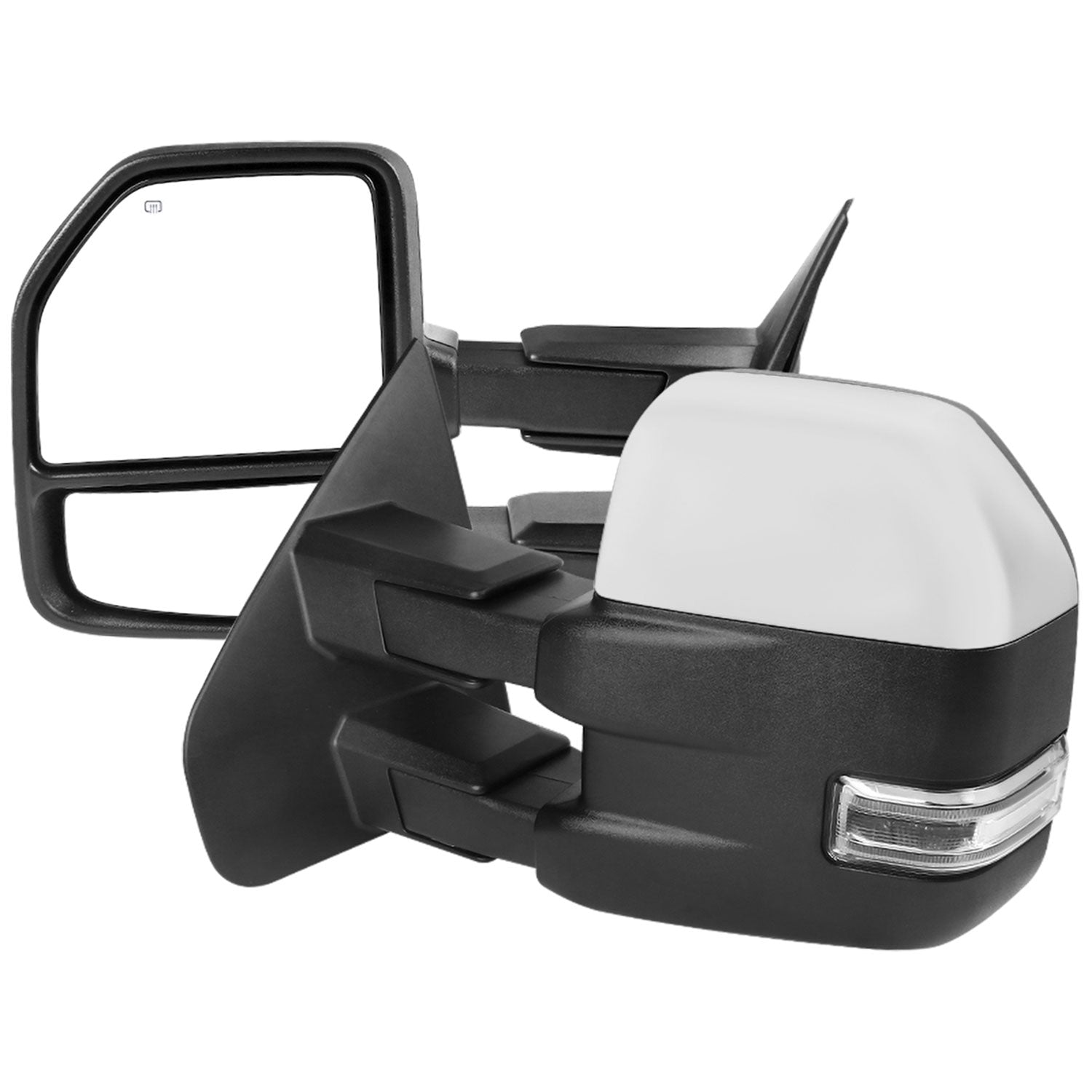 2007-2014 Ford F-150 Chrome Heated Towing Mirrors LED Turn & Puddle Lights