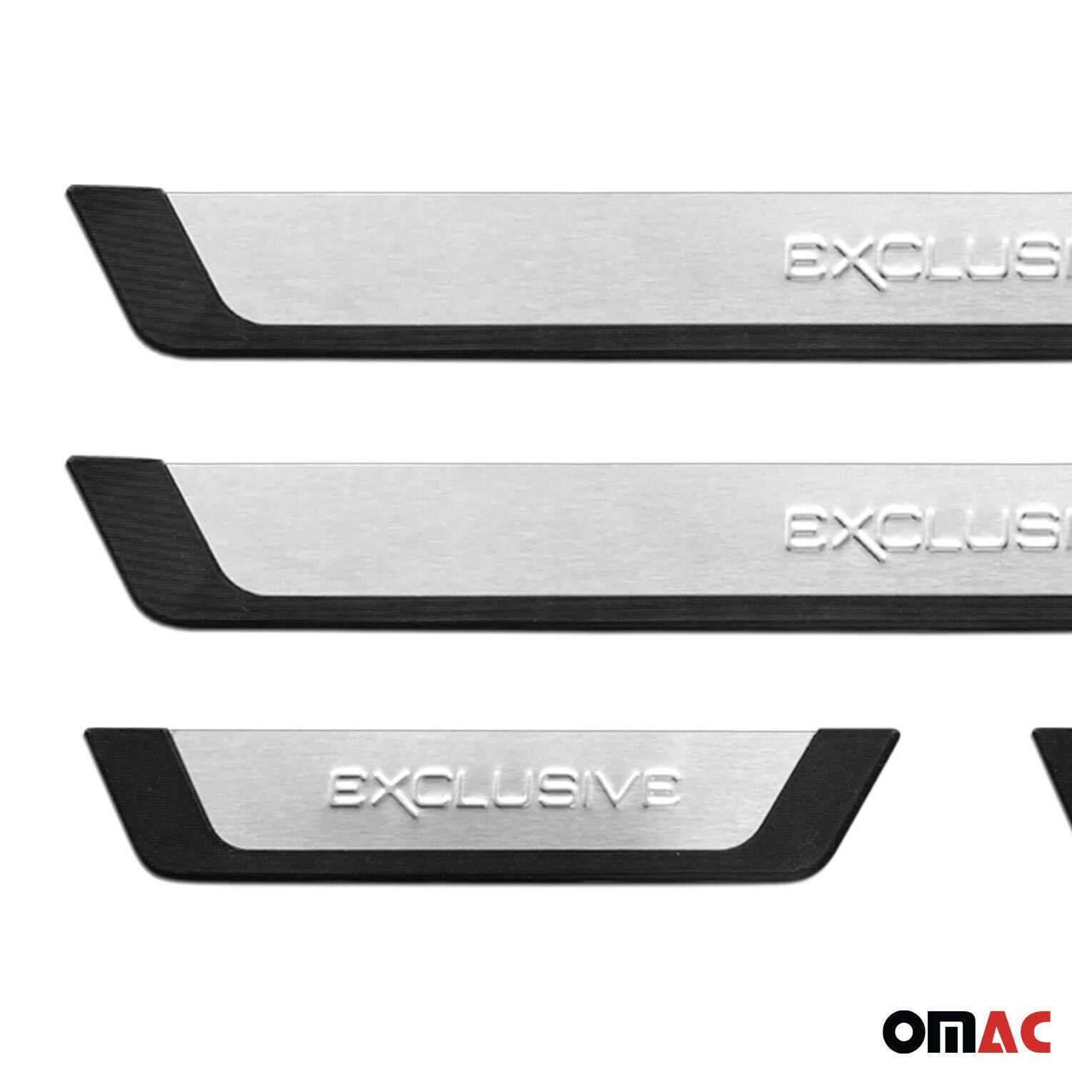 Hyundai Ioniq Kona Door Sill Scuff Plate Scratch Protector Exclusive Brushed Stainless Steel 4Pcs
