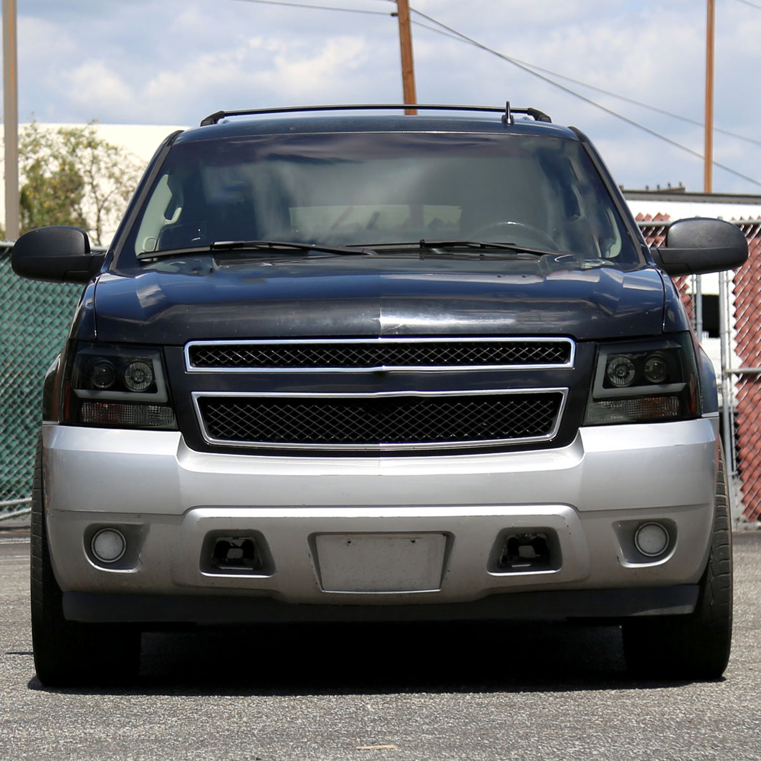 2007-2013 Chevy Avalanche/ Tahoe Suburban LED C-Bar Headlights Black Smoke