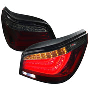 2008-2010 BMW E60 5 Series Sedan LED Tail Lights Chrome/Red Smoke Lens