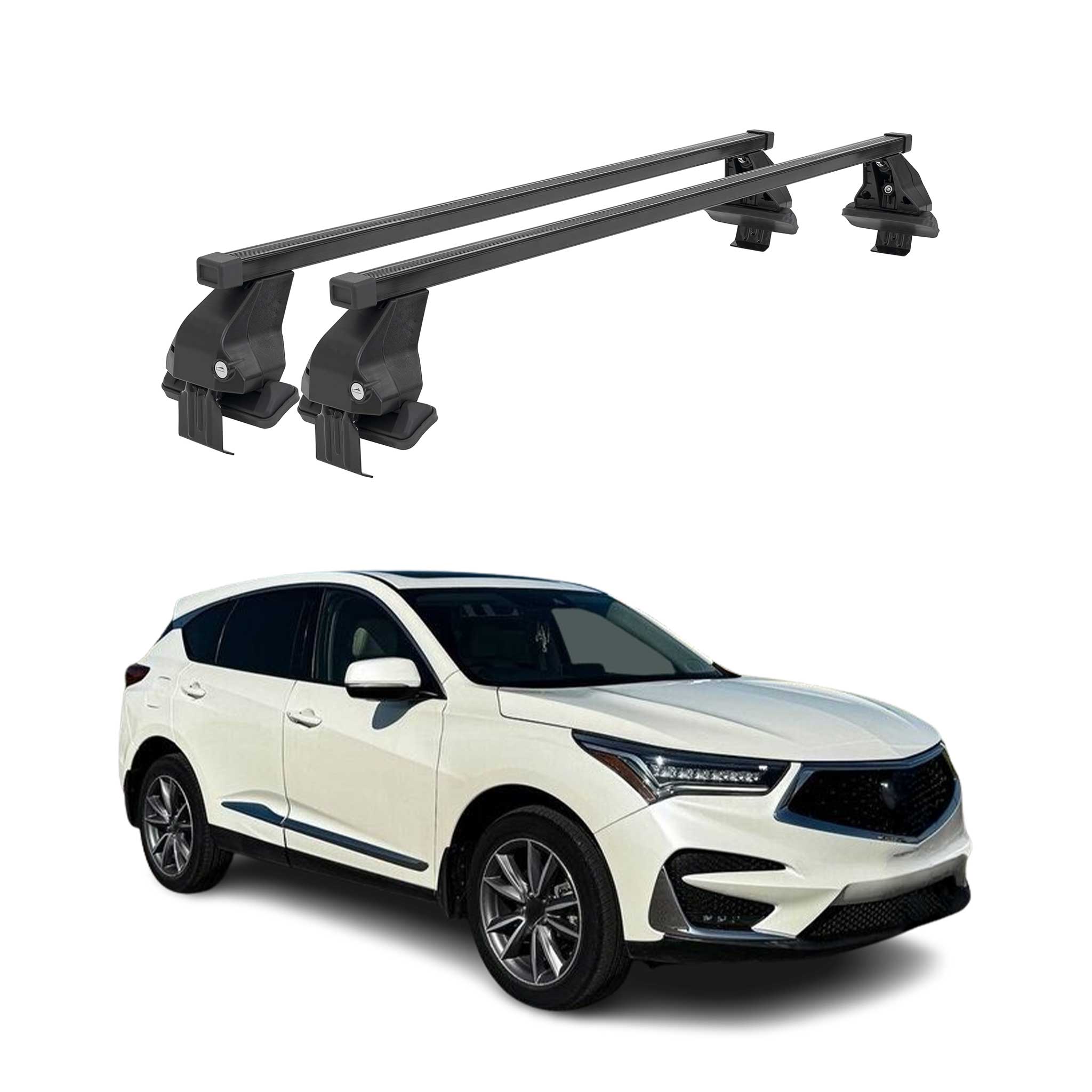 Top Roof Racks Cross Bars fits Acura RDX III 2019-2026 2Pcs Black Steel