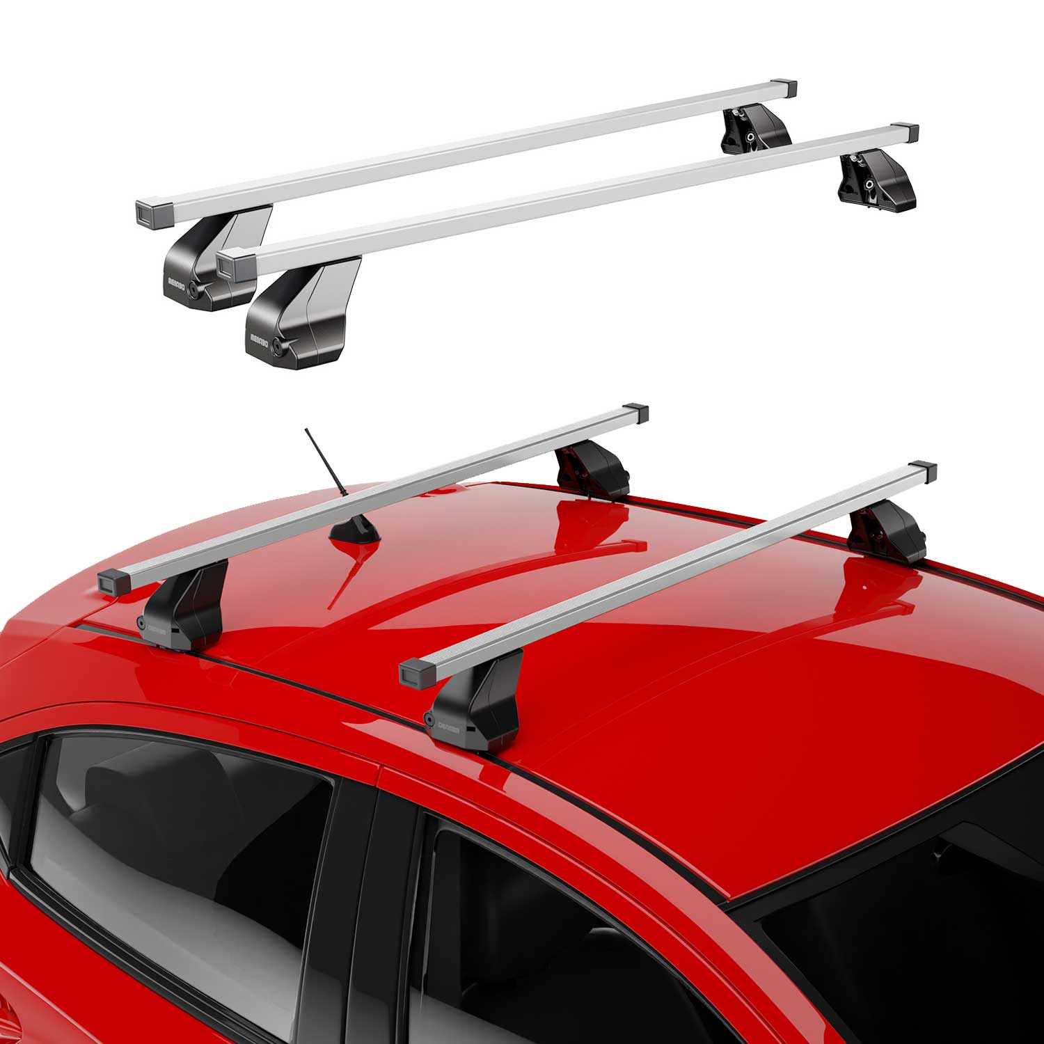 2014-2021 BMW 2 Series F22 Coupe Roof Rack Cross Bars Silver