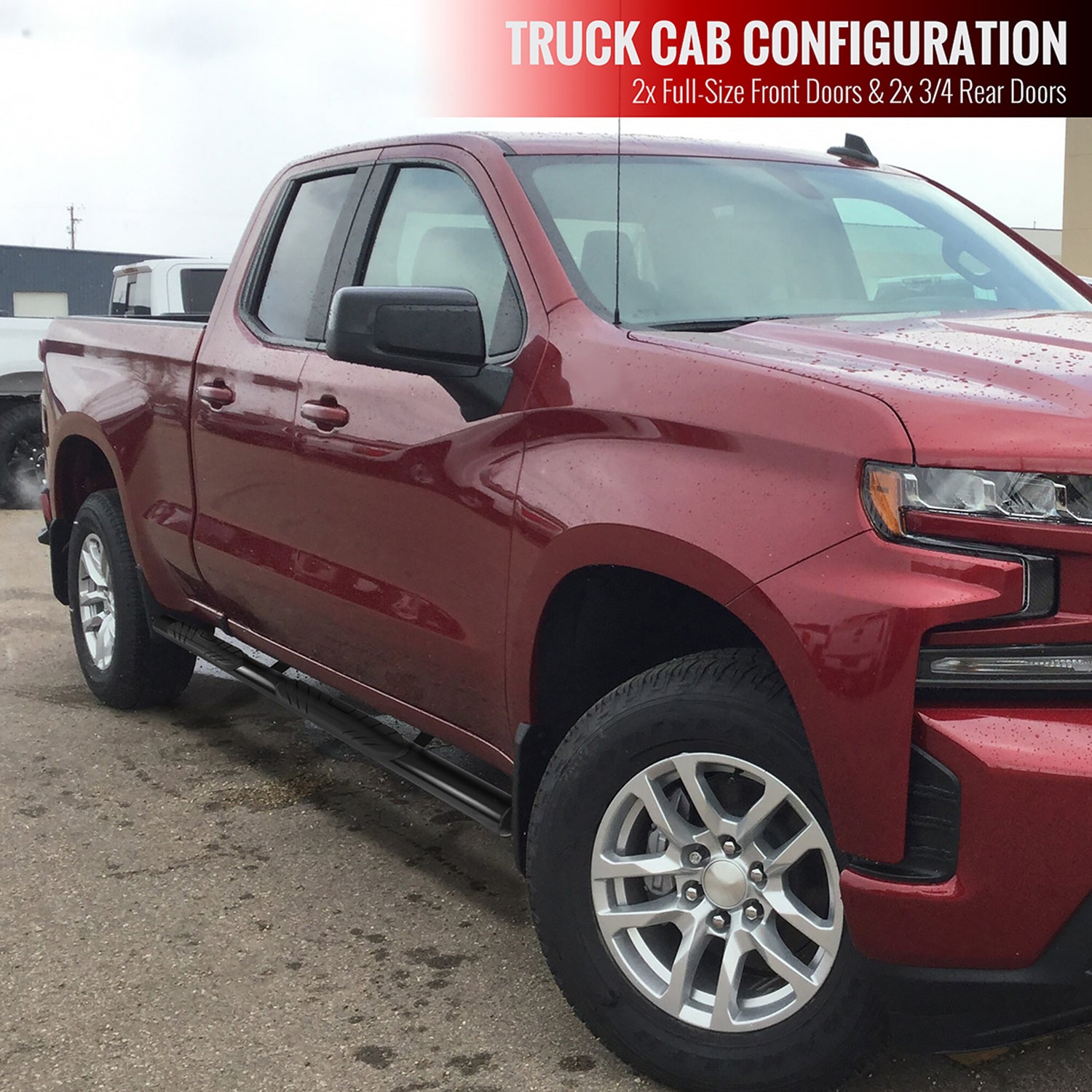 2019-2021 Chevy Silverado/ Sierra 1500/2500 Double Cab 4" Side Step Nerf Bars