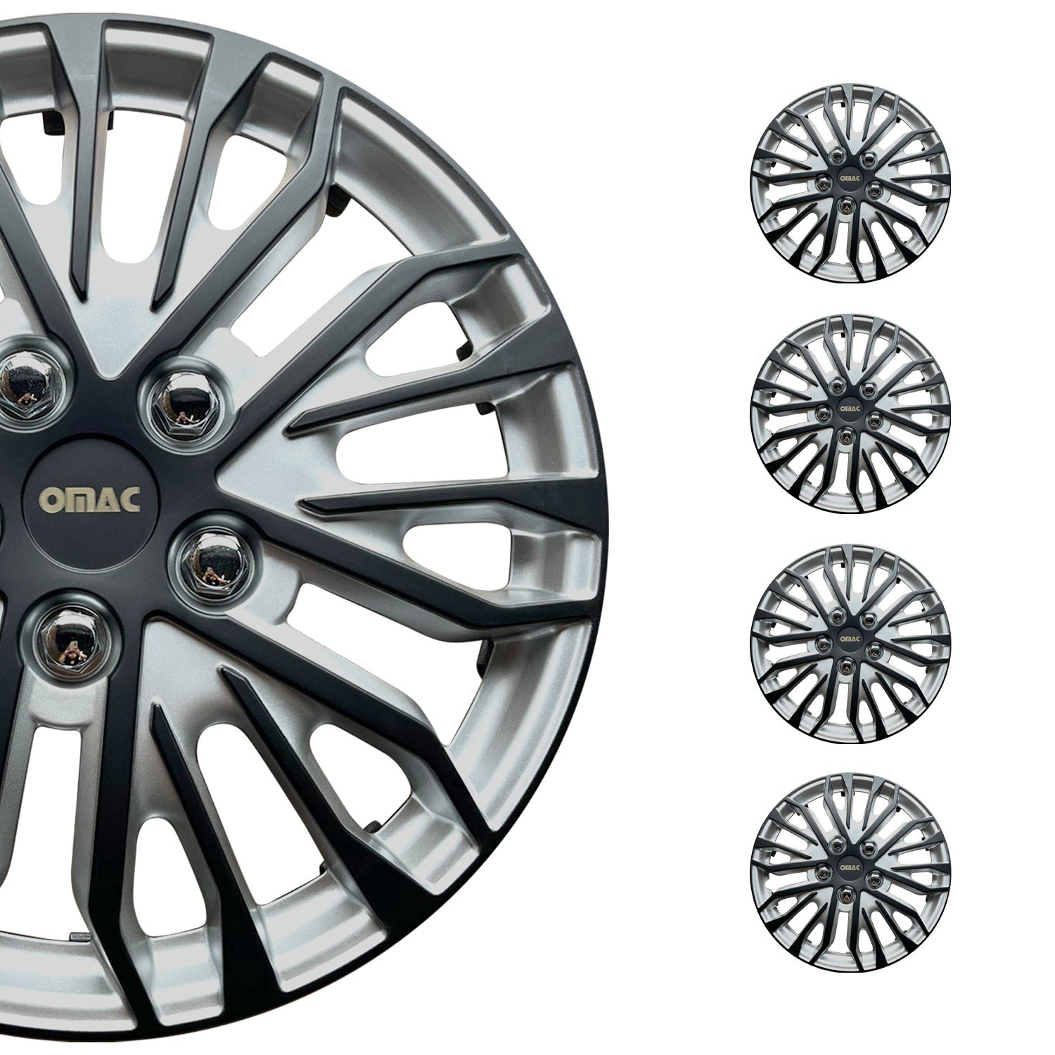 16" Wheel Covers for Ford Transit 150 250 350 2015-2025 Silver Matt Black 4x