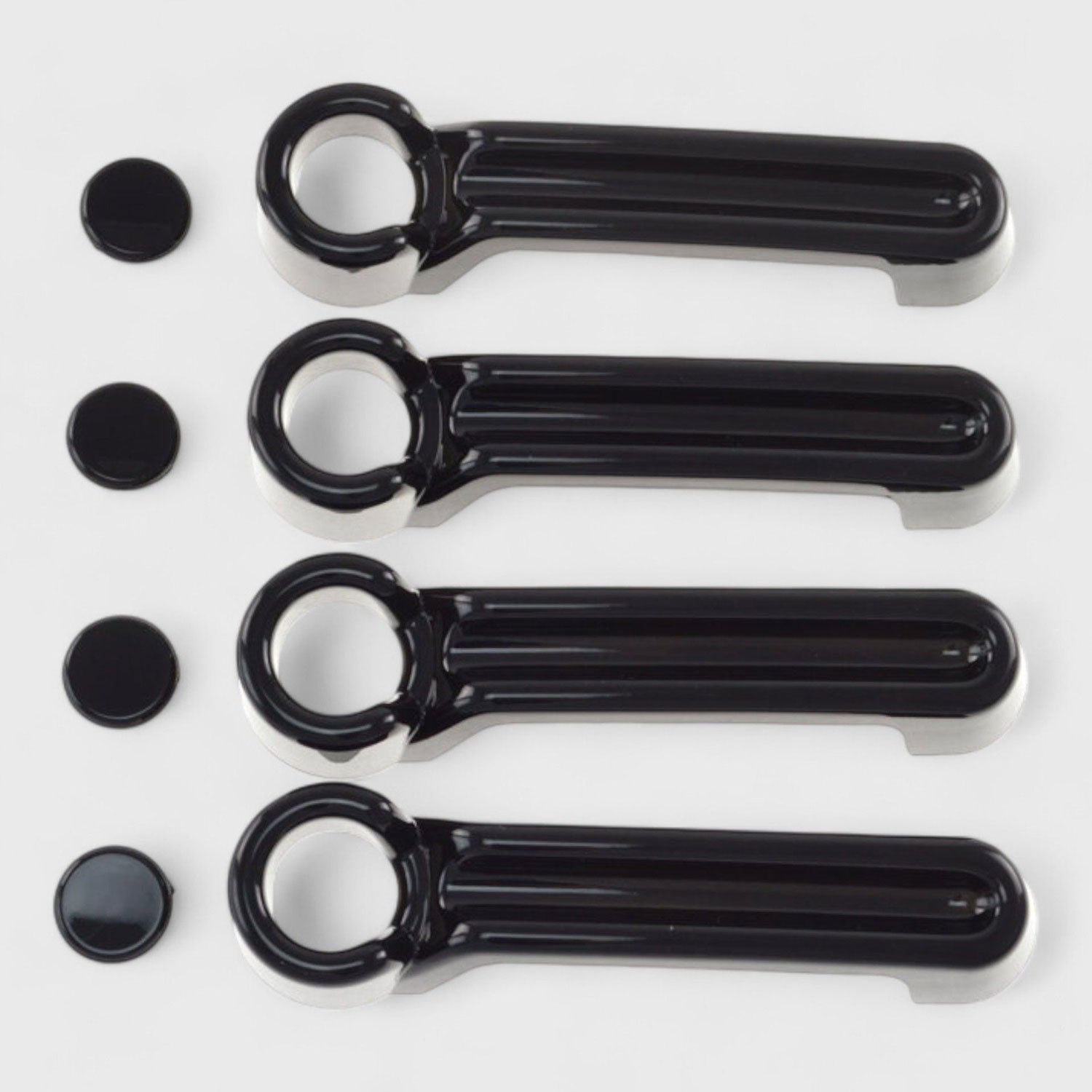 2007-2018 Jeep Wrangler Door Handle Cover Gloss Black 8Pcs ABS Plastic