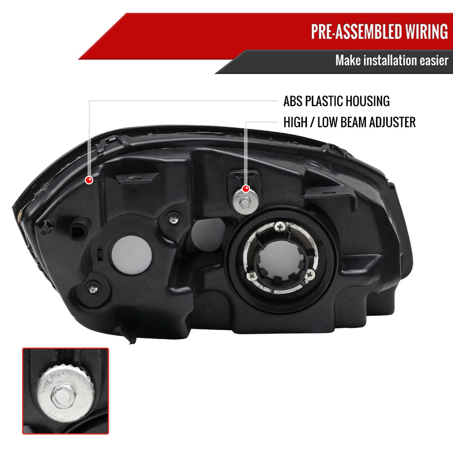 2005-2010 Chevy Cobalt Pontiac Pursuit Factory Crystal Headlights Matt Black