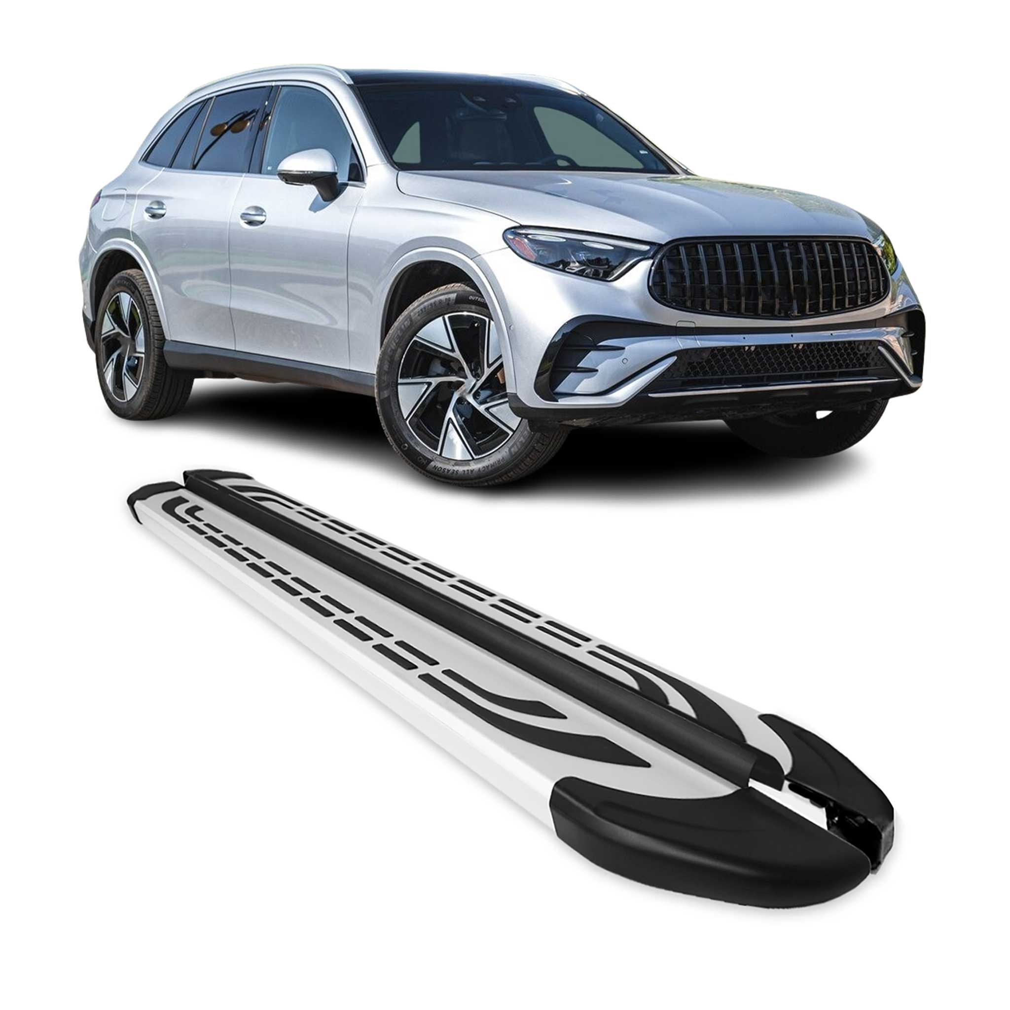 2023-2026 Mercedes GLC Class X254 Running Boards Side Steps Silver