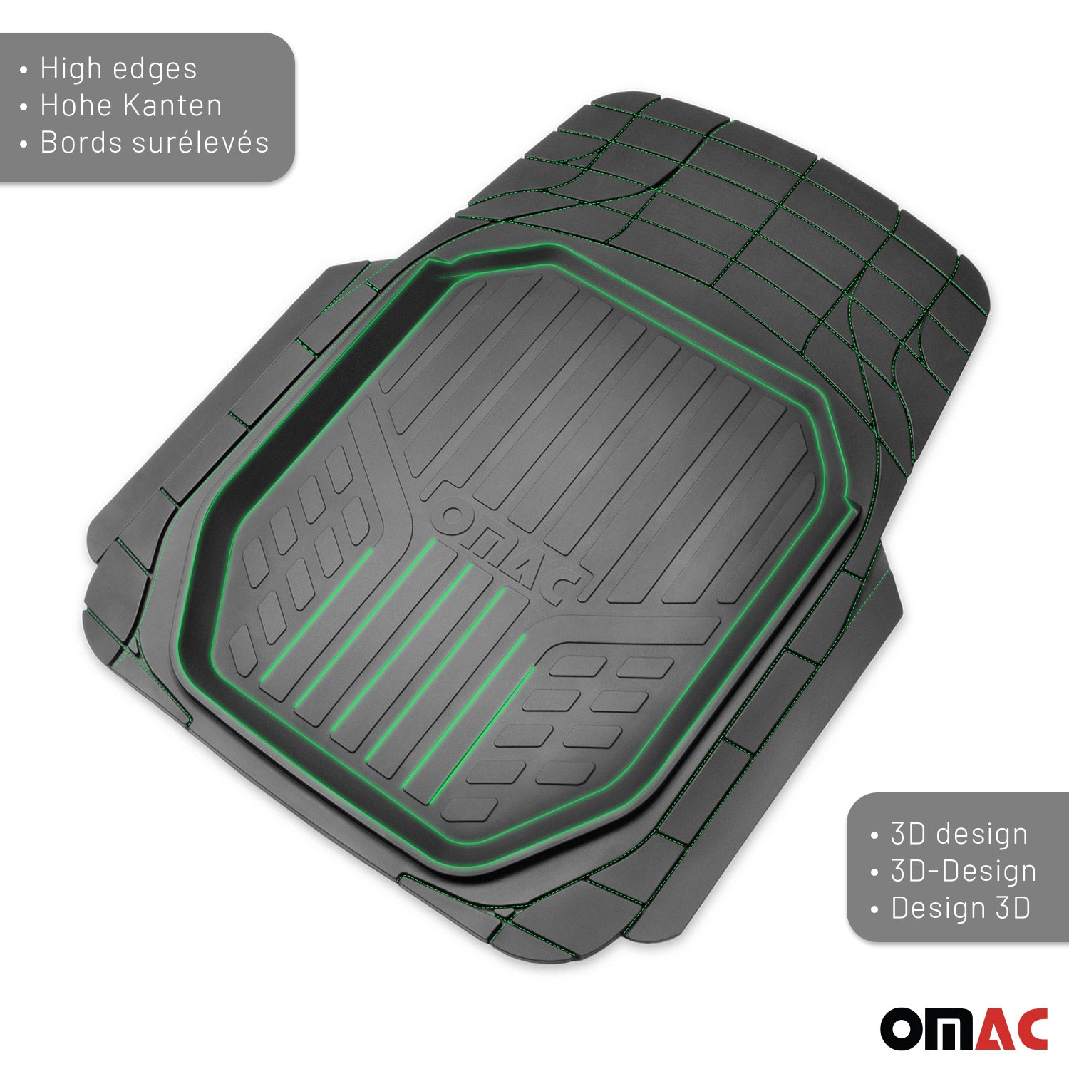 Nissan Rogue Semi-Custom fit Floor Mats Liner All Weather 3D Black Waterproof 4Pcs