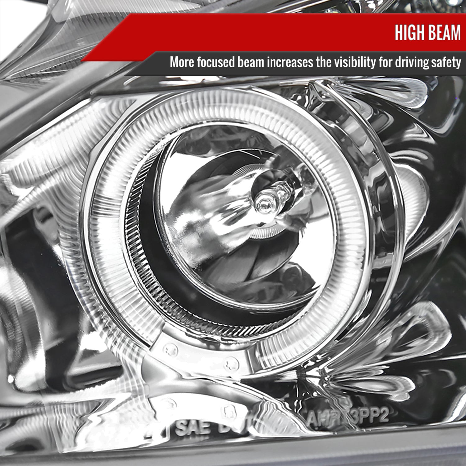 2004-2009 Honda S2000 AP2 Dual Halo Projector Headlights Chrome/Clear Lens