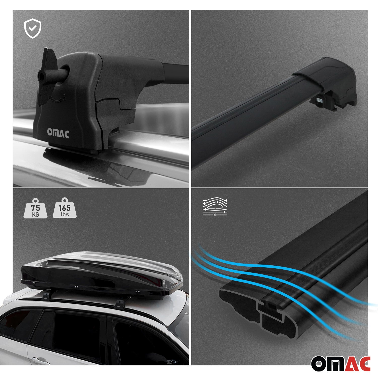 2020-2026 Mazda CX-30 Roof Rack Cross Bars Luggage Carrier Alu Black 2Pcs
