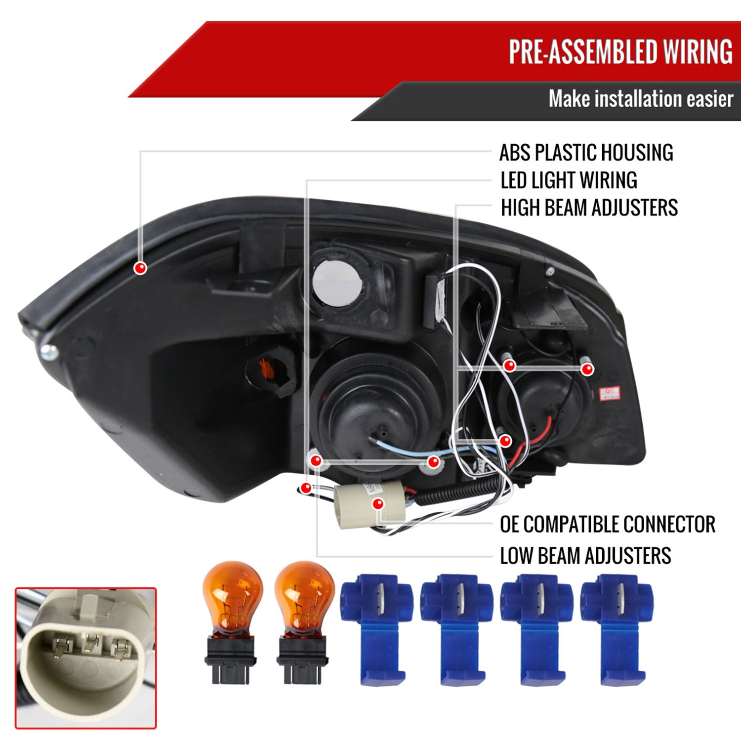 2005-2010 Chevy Cobalt Pontiac /Pursuit Dual Halo Projector Headlights Chrome