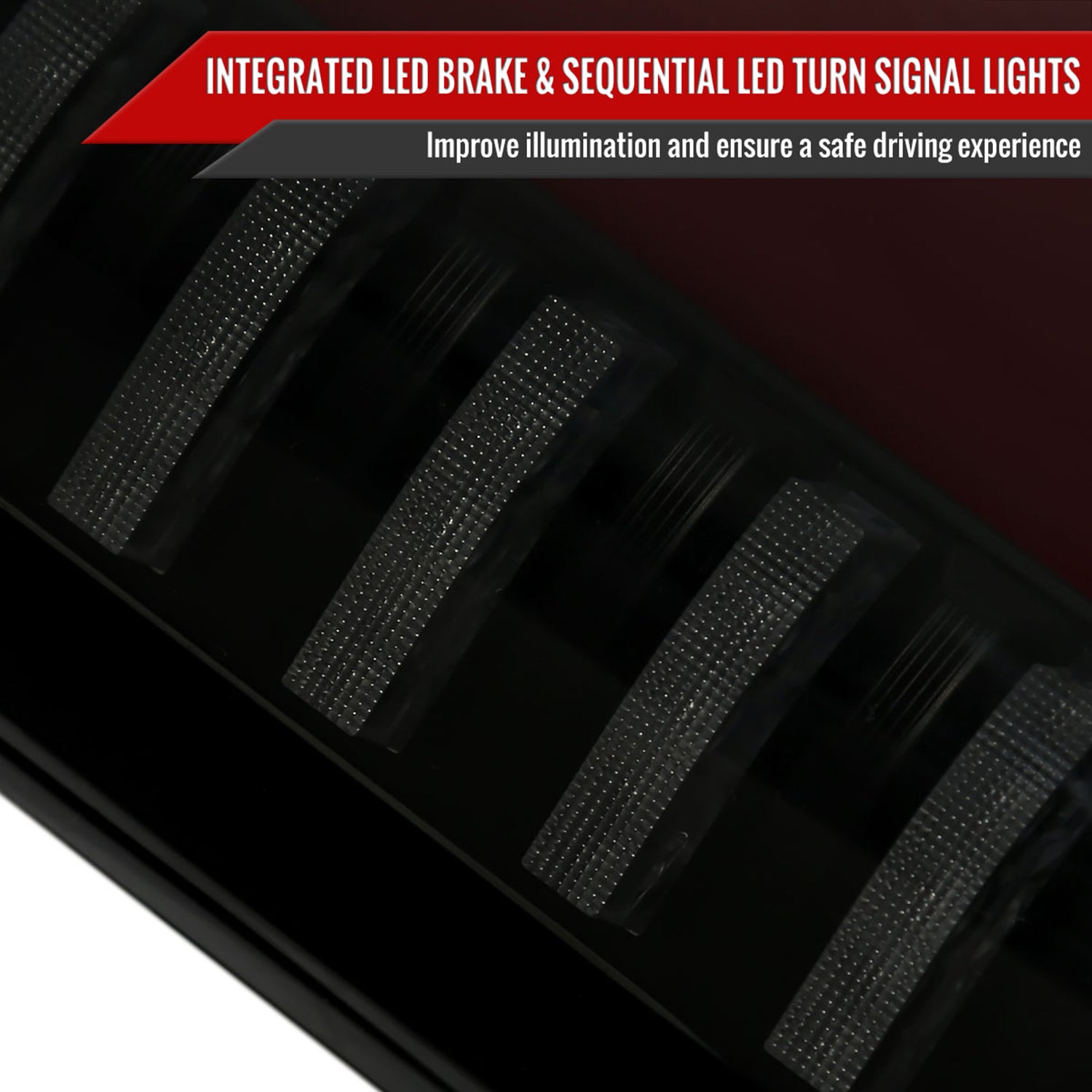 2018-2020 Ford F-150 Turn Signal Animated Red LED Bar Tail Lights Black/Smoke