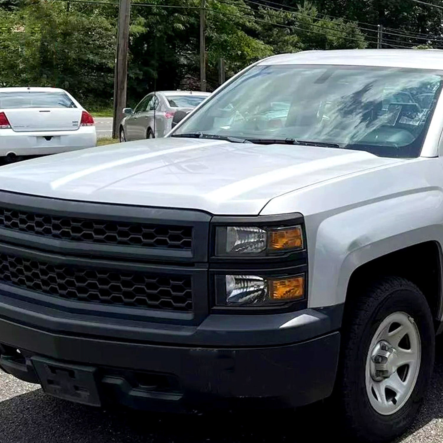 2014-2015 Chevy Silverado 1500 Factory Style V2 Headlights Matte Black/Clear