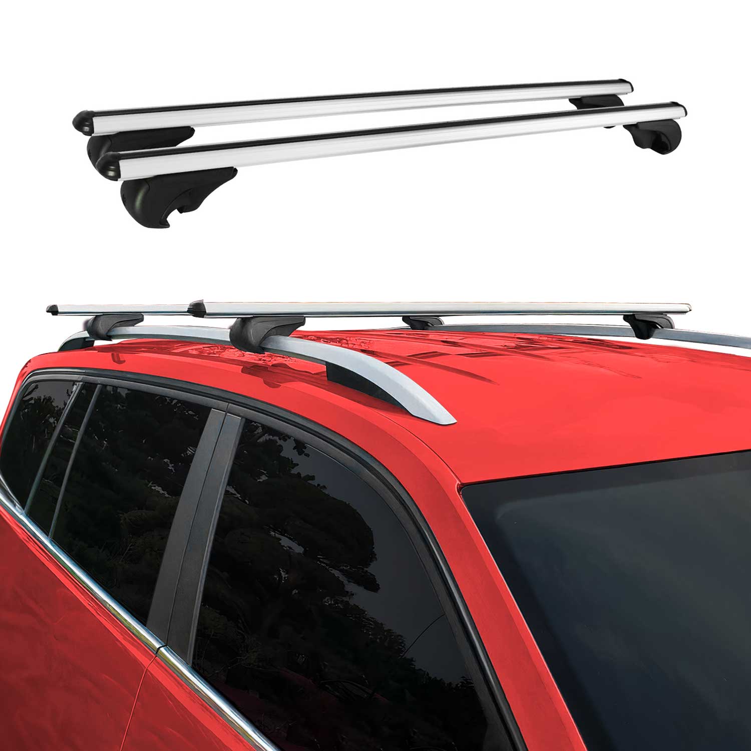 2017-2019 VW Golf Alltrack Mk7 Roof Rack Cross Bars Silver