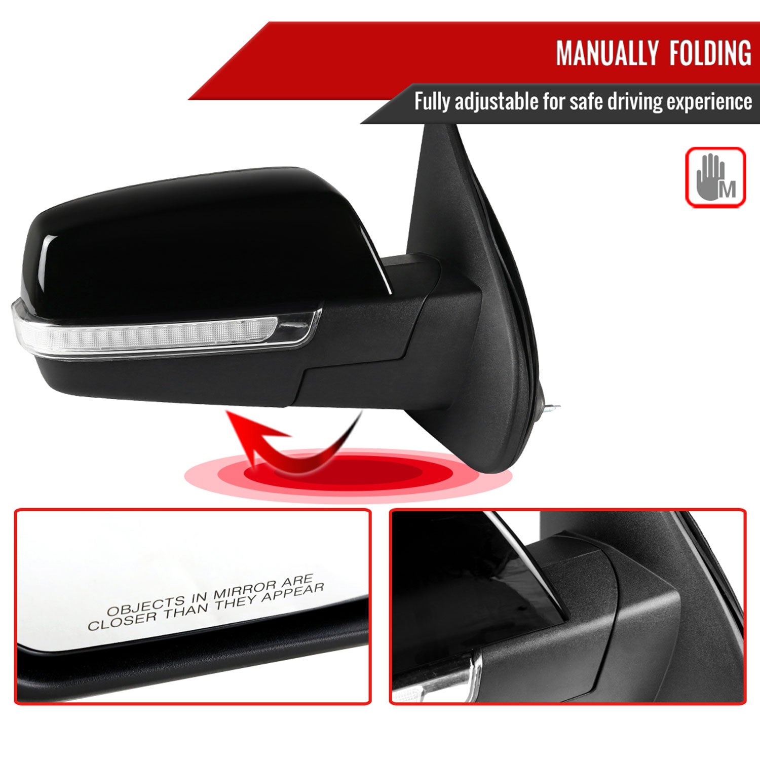 2014-2018 Chevy Silverado/GMC Sierra Manual Fold Heated Side Mirror Passenger