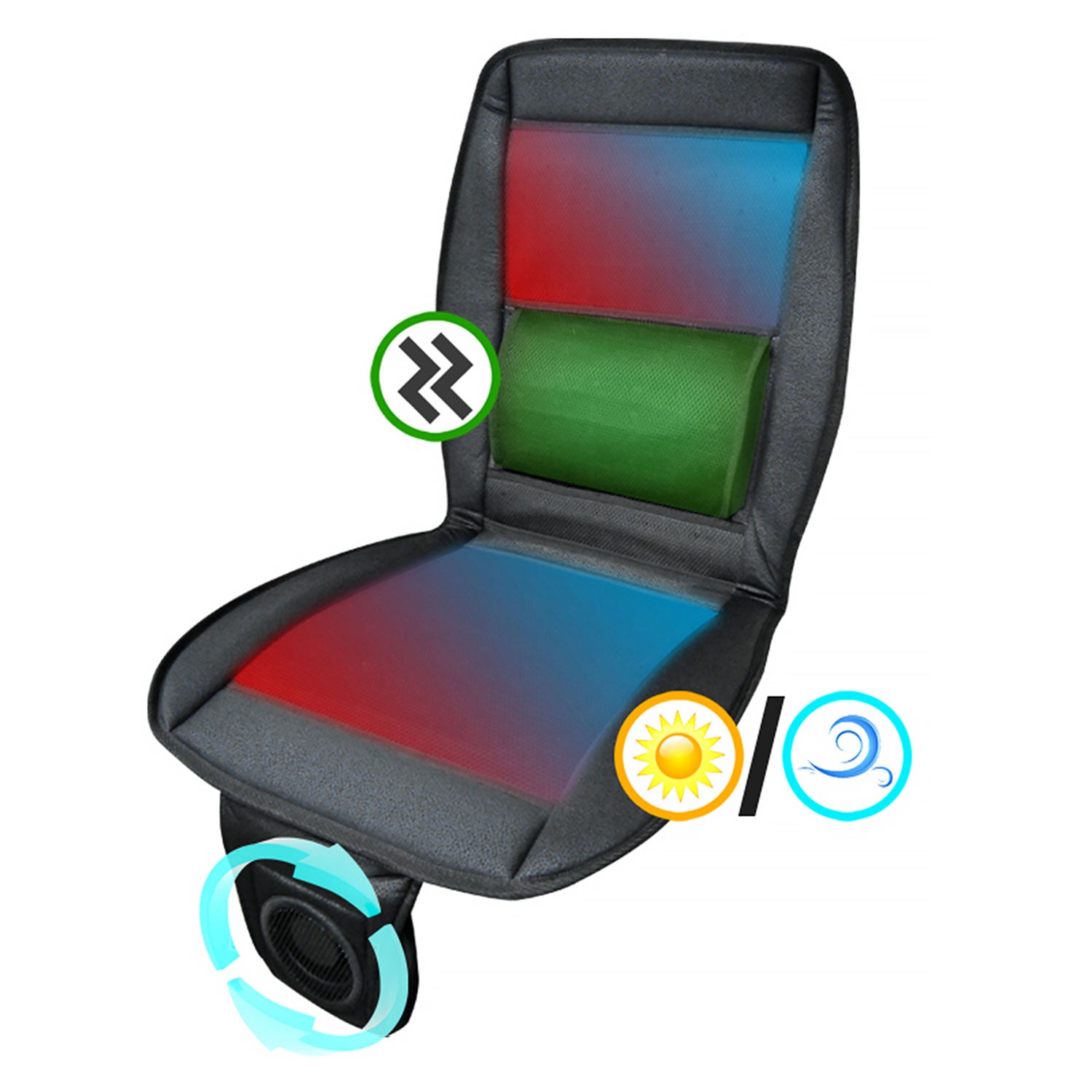 3-in-1 Seat Cover Warmer + Cooler + Massager + Remote Control