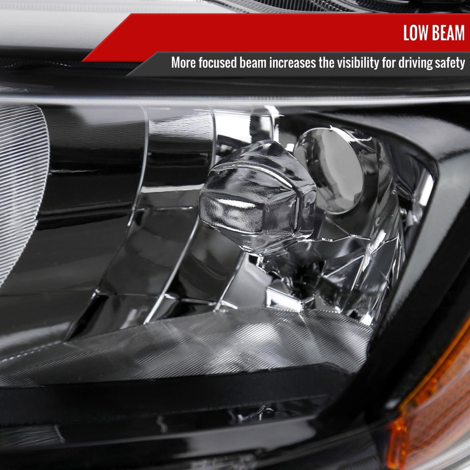 2014-2016 Nissan Rogue LED Strip Factory Style Headlights Matte Black/Clear