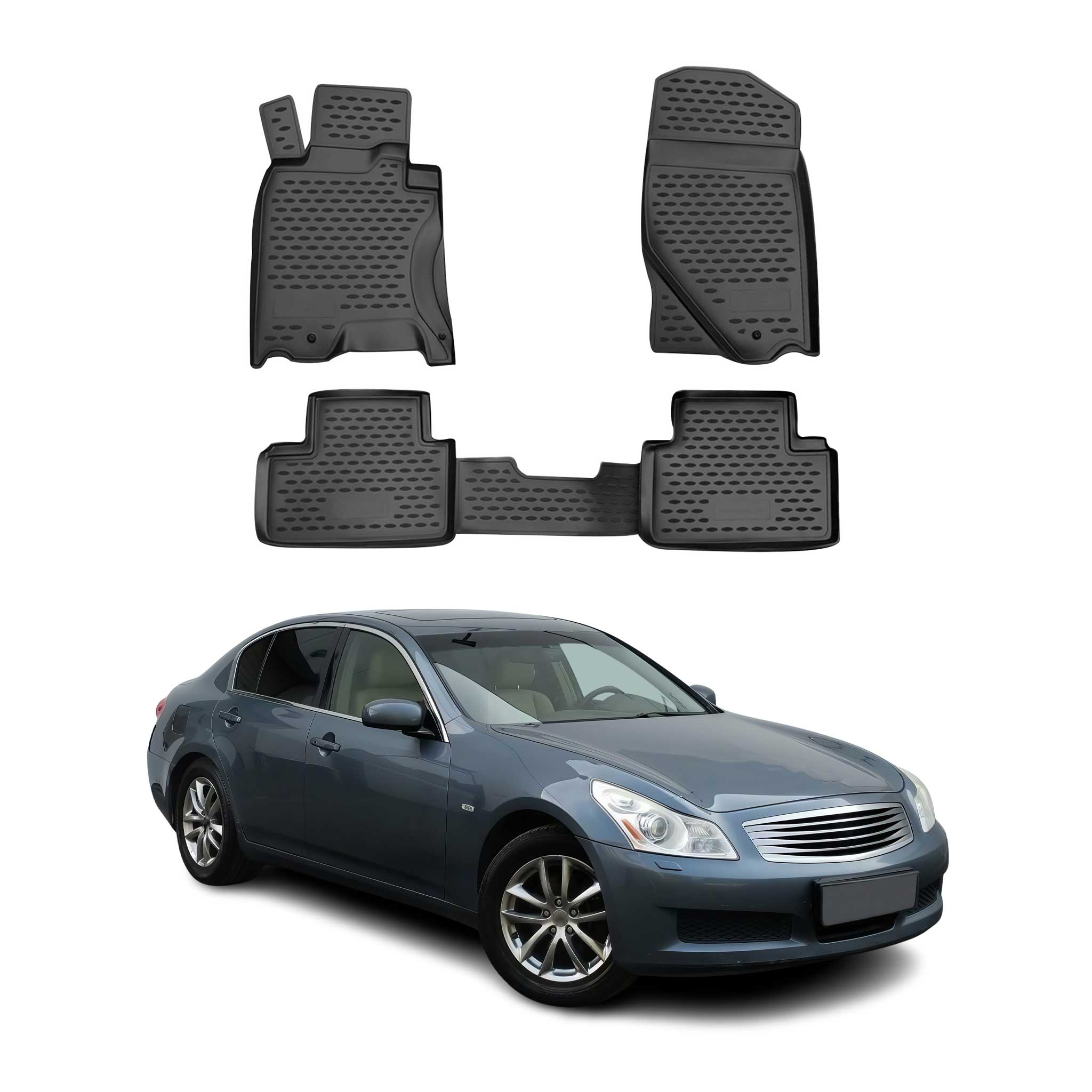 2015- Infiniti Q40 Floor Mats Liners Full Set All Weather Black