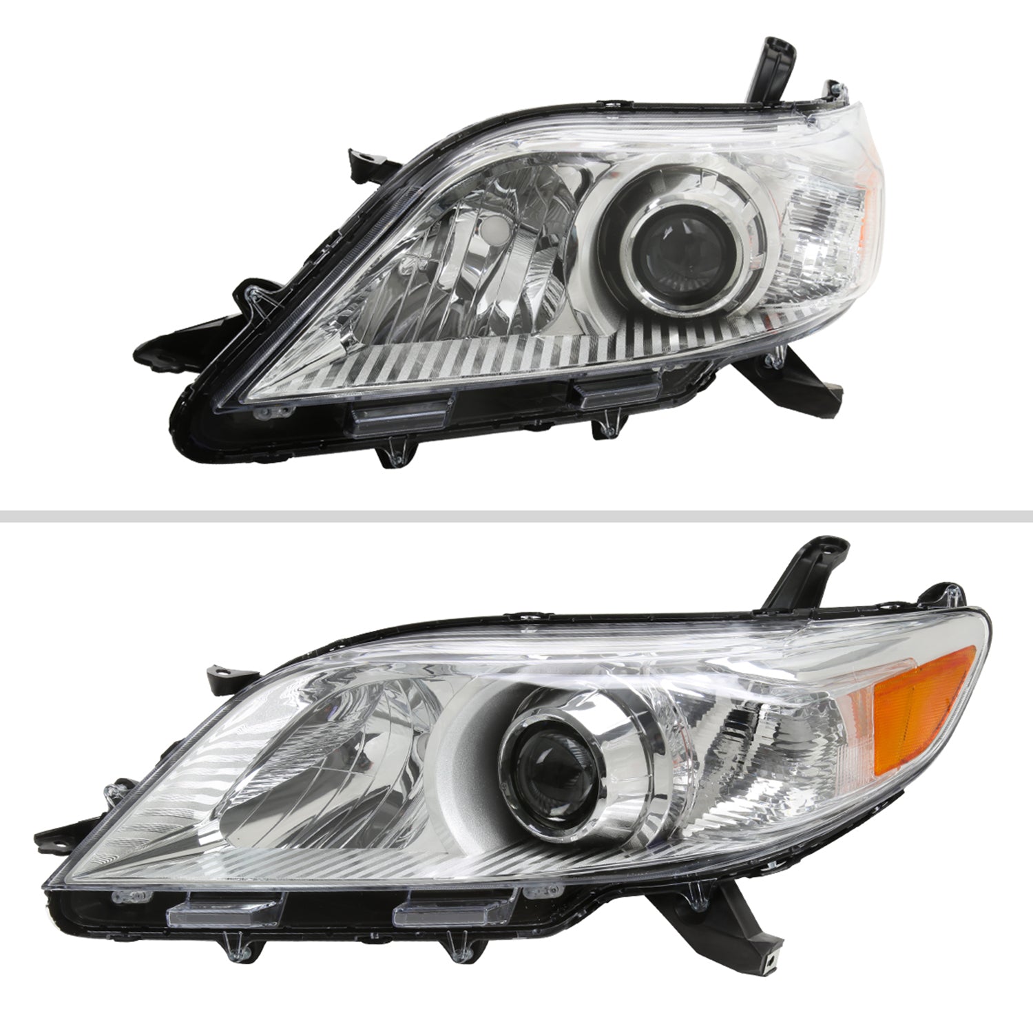 2011-2020 Toyota Sienna Driver/Left Side Projector Headlights Chrome/Clear