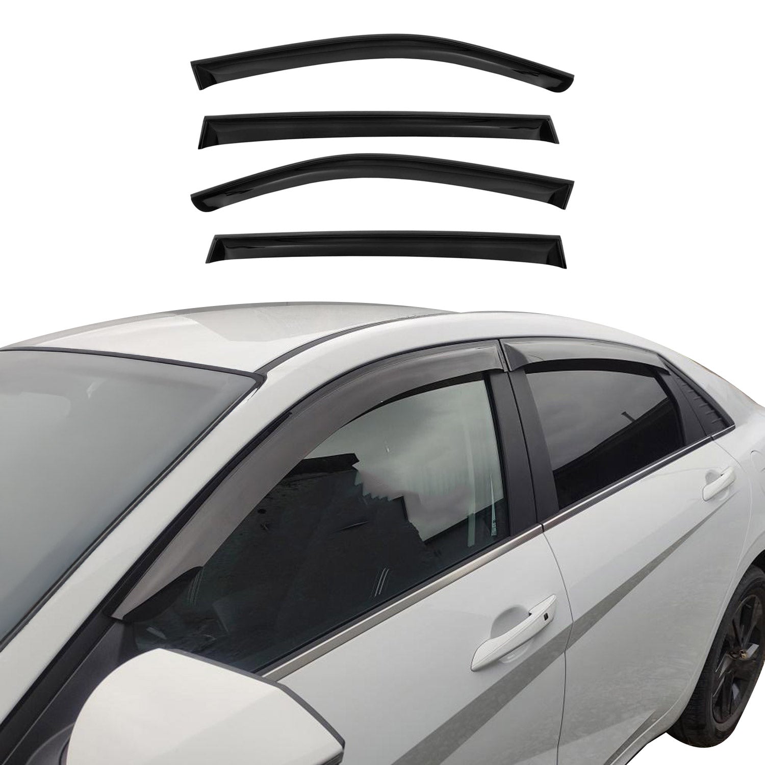 2006-2011 Honda Civic Sedan Window Visor Vent Rain Deflector 4Pcs Smoke