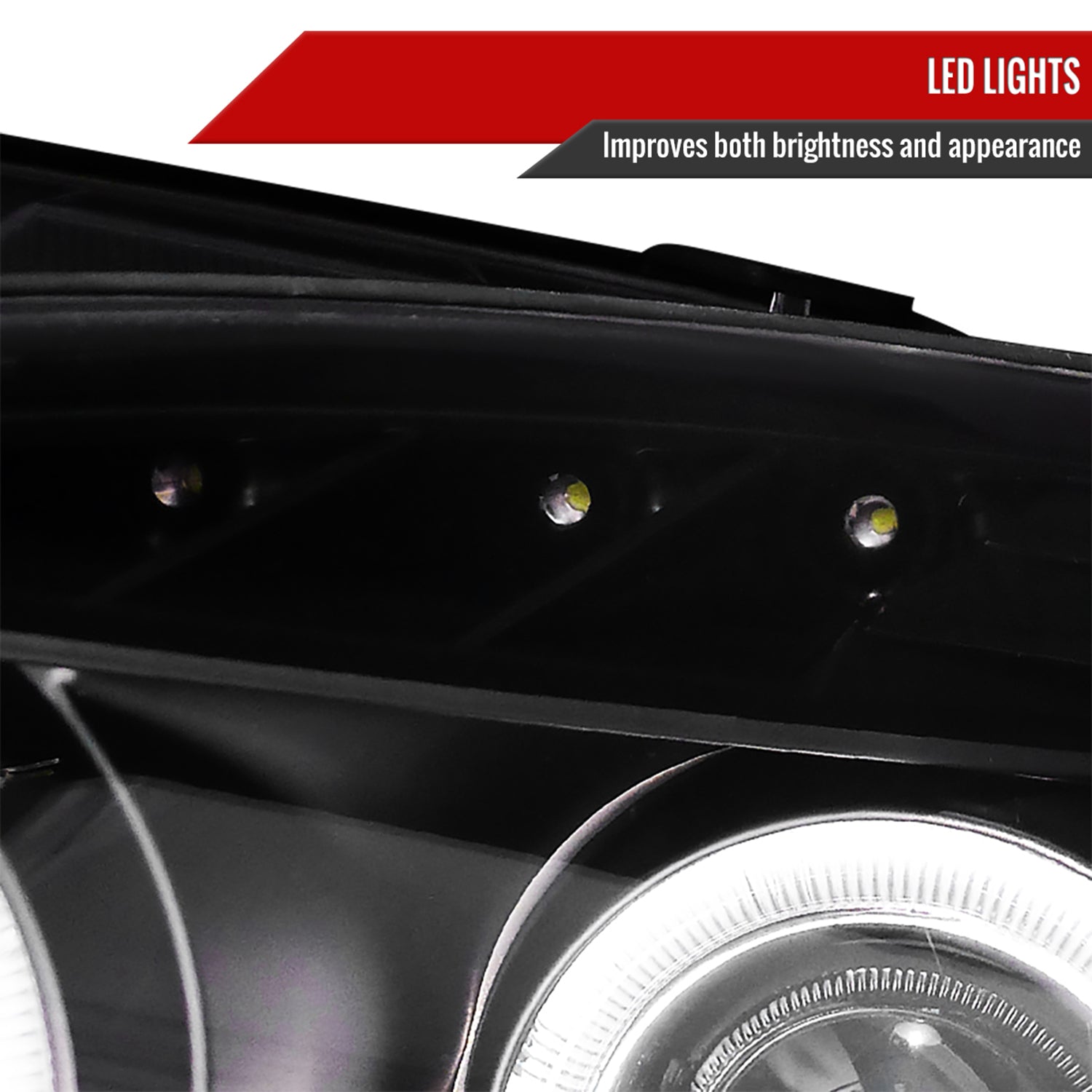 2004-2009 Honda S2000 AP2 Dual Halo Projector Headlights Matte Black/Clear