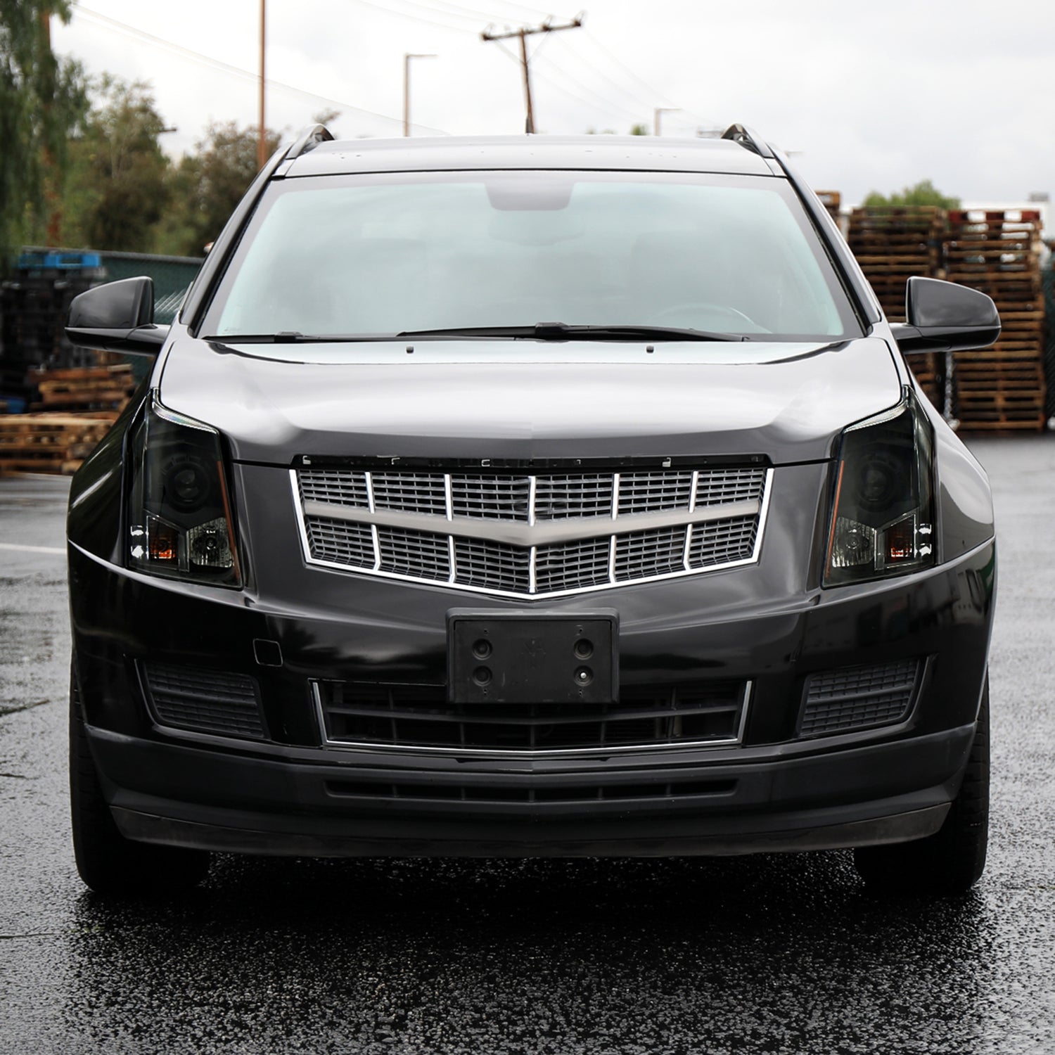 2010-2016 Cadillac SRX Projector Headlights Matte Black Housing/Smoke Lens