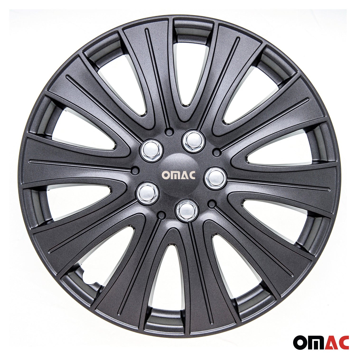 Pisa Hub Caps Wheel Cover 15" Gun Metal Grey Full Set 4 pcs.