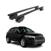 Lockable Roof Rack Cross Bars Luggage Carrier for Audi Q5 SQ5 2.gen 2018-2025 Black 2Pcs