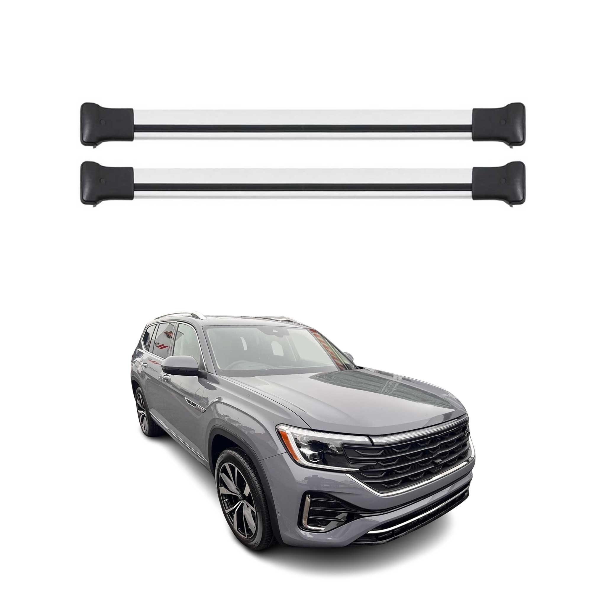 2027 Volkswagen Atlas Roof Rack Cross Bars Luggage Carrier Alu Silver 2Pcs