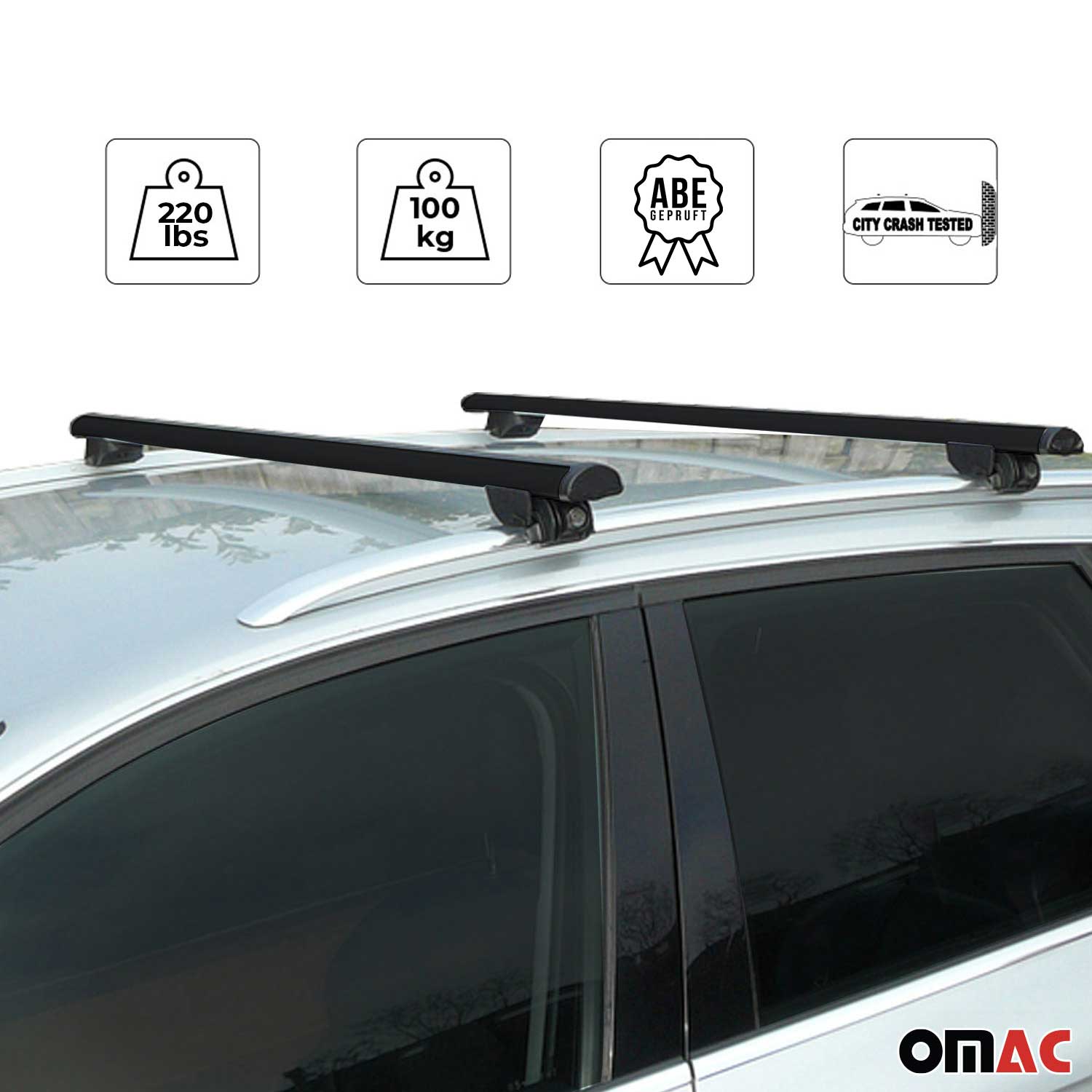 2015-2018 BMW X4 F26 Roof Rack Cross Bars Black