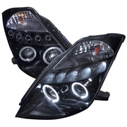 2003-2005 Nissan 350Z Dual Halo Projector Headlights Glossy Black/Smoke Lens