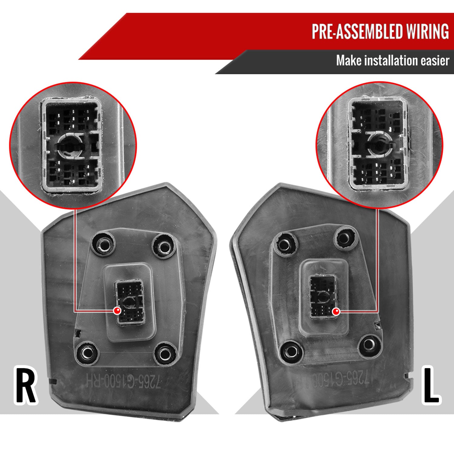 2019-2022 GMC Sierra 1500 Heated Black Towing Mirrors Smoke &Clearance Lights