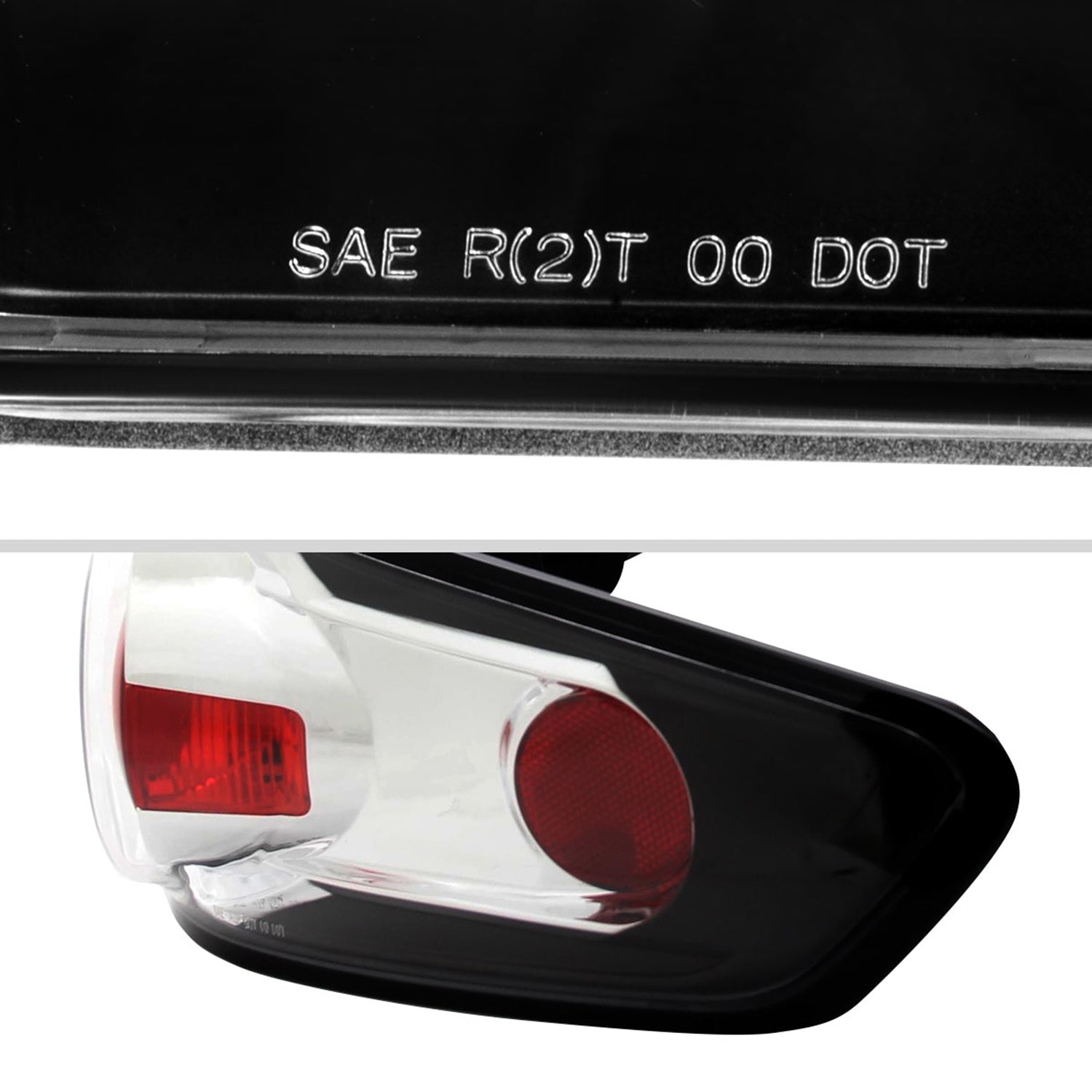 2003-2005 Honda Accord Sedan Tail Lights Matte Black Housing/Clear Lens