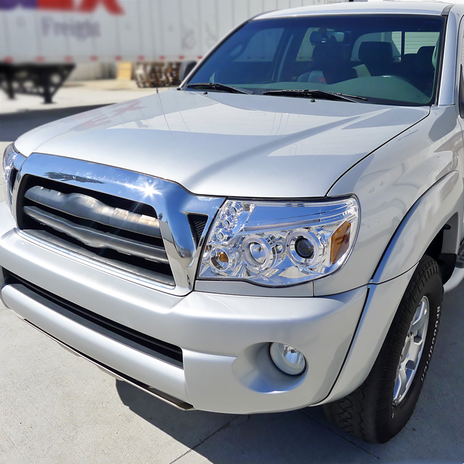 2005-2011 Toyota Tacoma Dual Halo Projector Headlights Chrome/Clear Lens