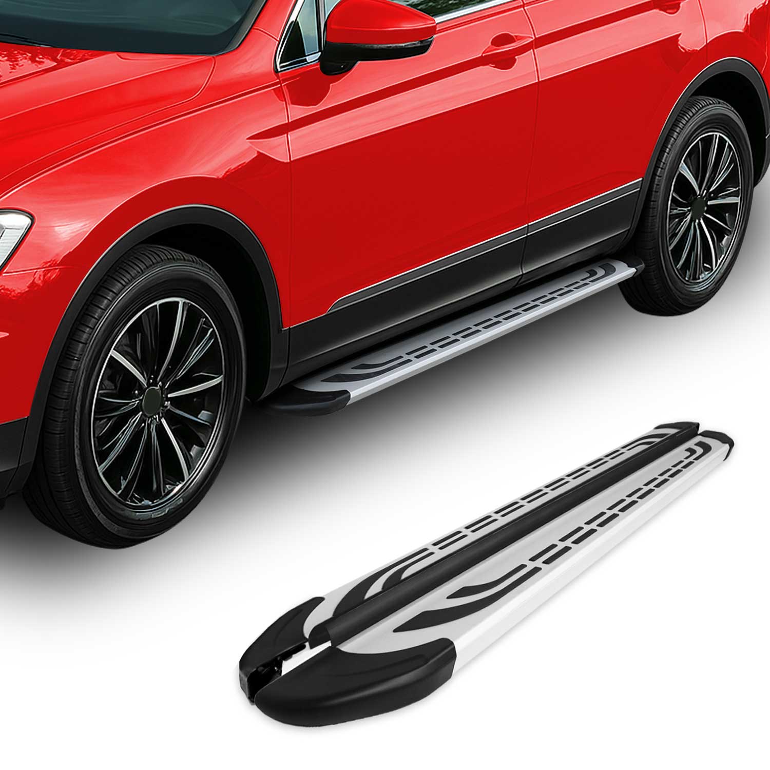 2013-2018 Hyundai Santa Fe Running Boards Side Steps Silver