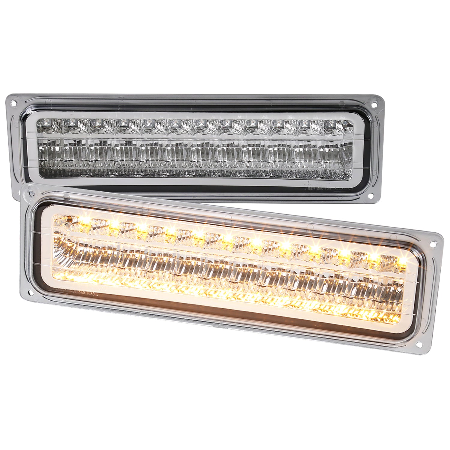1988-1998 Chevy Blazer/Tahoe/Silverado/Sierra/Yukon LED Bumper Lights Chrome
