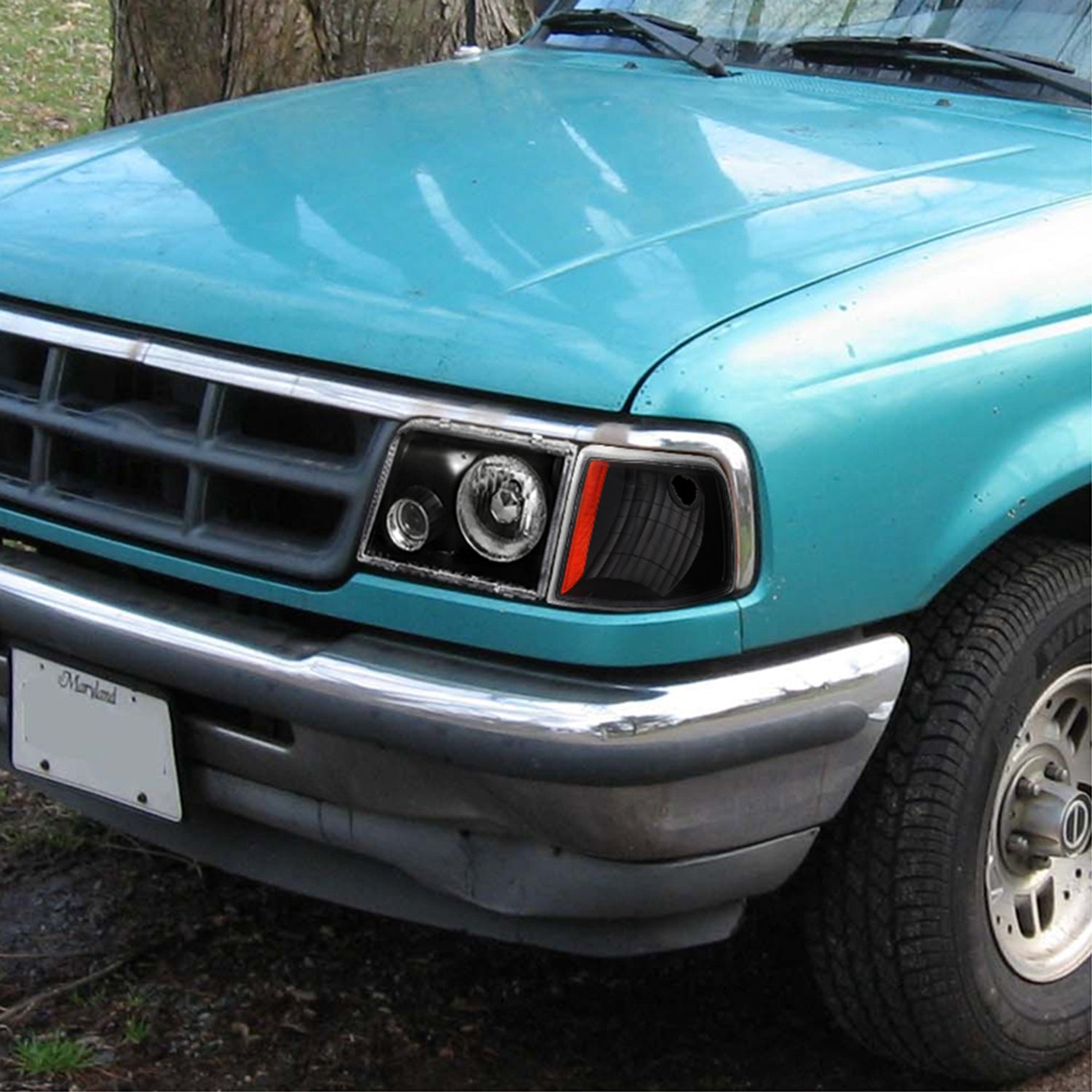 1993-1997 Ford Ranger Factory Corner Parking Turn Signal Lights Matt Black