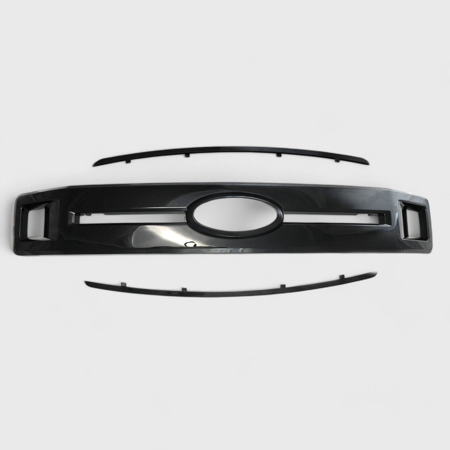 2018-2020 Ford F-150 Grille Overlay Gloss Black 3Pcs ABS Plastic